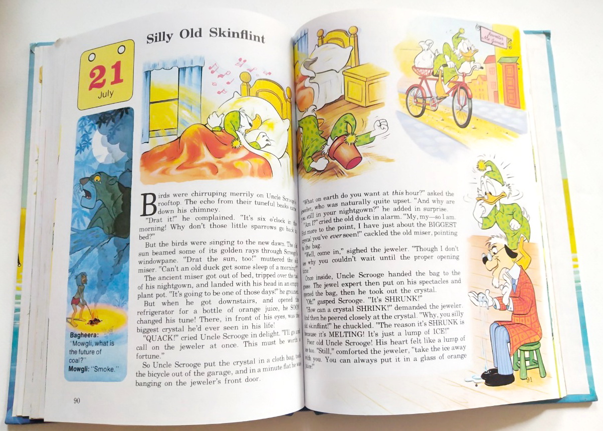 หนังสือภาพการ์ตูนดิสนีย์น่ารัก **หนังสิอเก่า มีตำหนิ โปรดตรวจสอบทุกภาพ ปกแข็ง ฉบับภาษาอังกฤษ เล่าเรื่องราวของทุกวันในฤดูร้อน ผ่านตัวการ์ตูนจากดิสนีย์ Story a Day for every day of the year ,Summer