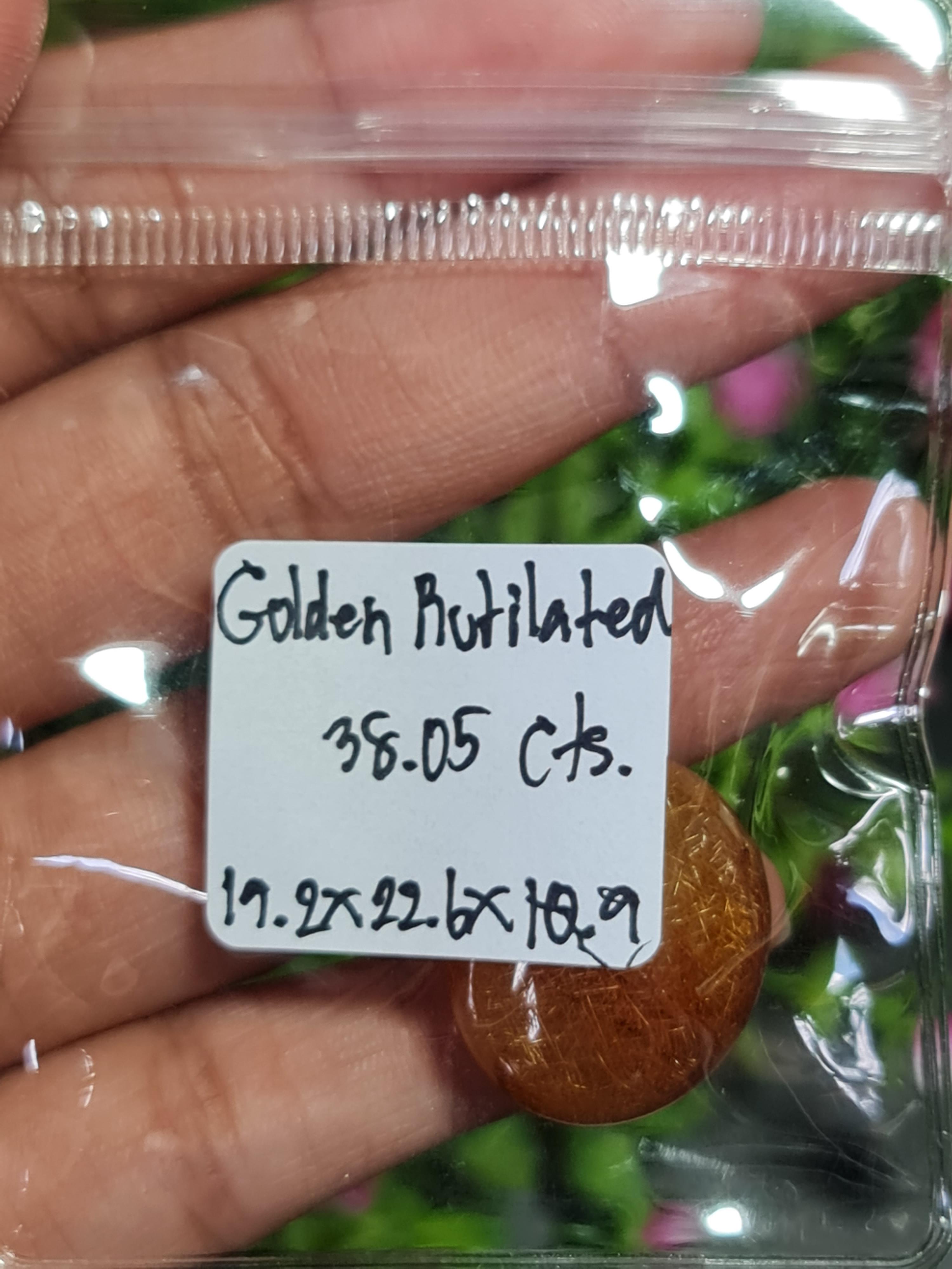 ไหมทอง ควอตซ์ Golden Rutilated Quartz 38.05 กะรัต Cts.พลอยแท้ อัญมณีมงคลประจําวันเกิด เครื่องประดับพลอย