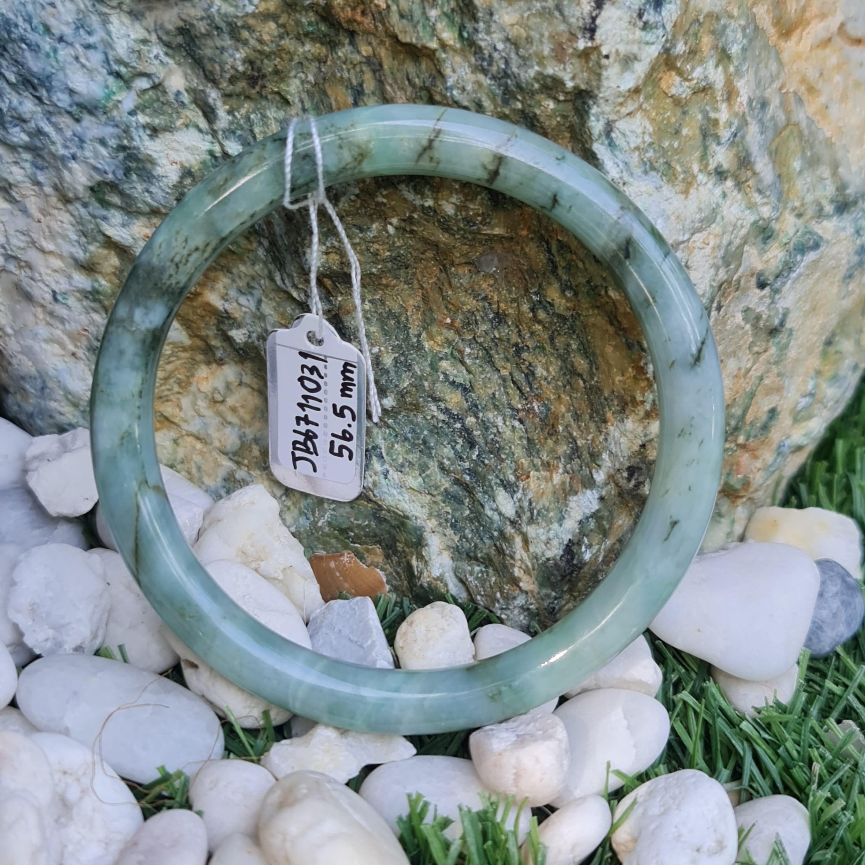 JB6711031 หยก พม่า แท้ Jade กำไลหยก 56.5 มม. (Jadeite bracelet) พม่า (Myanmar)