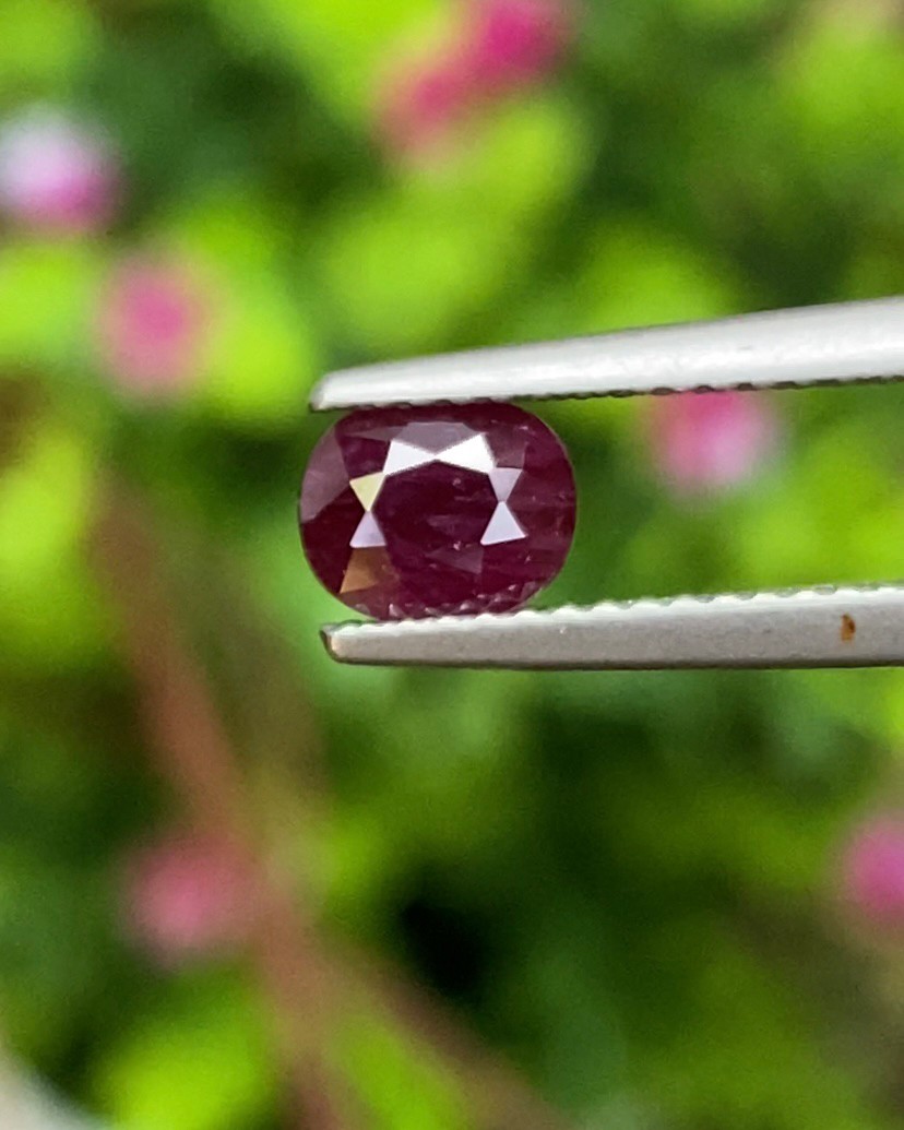 พลอย ทับทิม สยาม (Siam Ruby Sapphire) 1.02 กะรัต (Cts.) พร้อมใบเซอร์ พลอยแท้ อัญมณีมงคลประจําวันเกิด เครื่องประดับพลอย