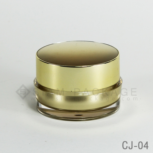 กระปุก อะคริลิค ทรงกลมสีทอง รหัส CJ-04