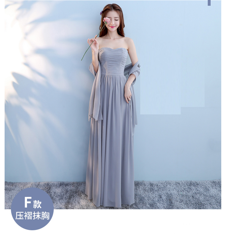 Pre-order ชุดเพื่อนเจ้าสาว สีเทา ผ้าชีฟอง เชือกผูกหลัง มีหลายแบบ