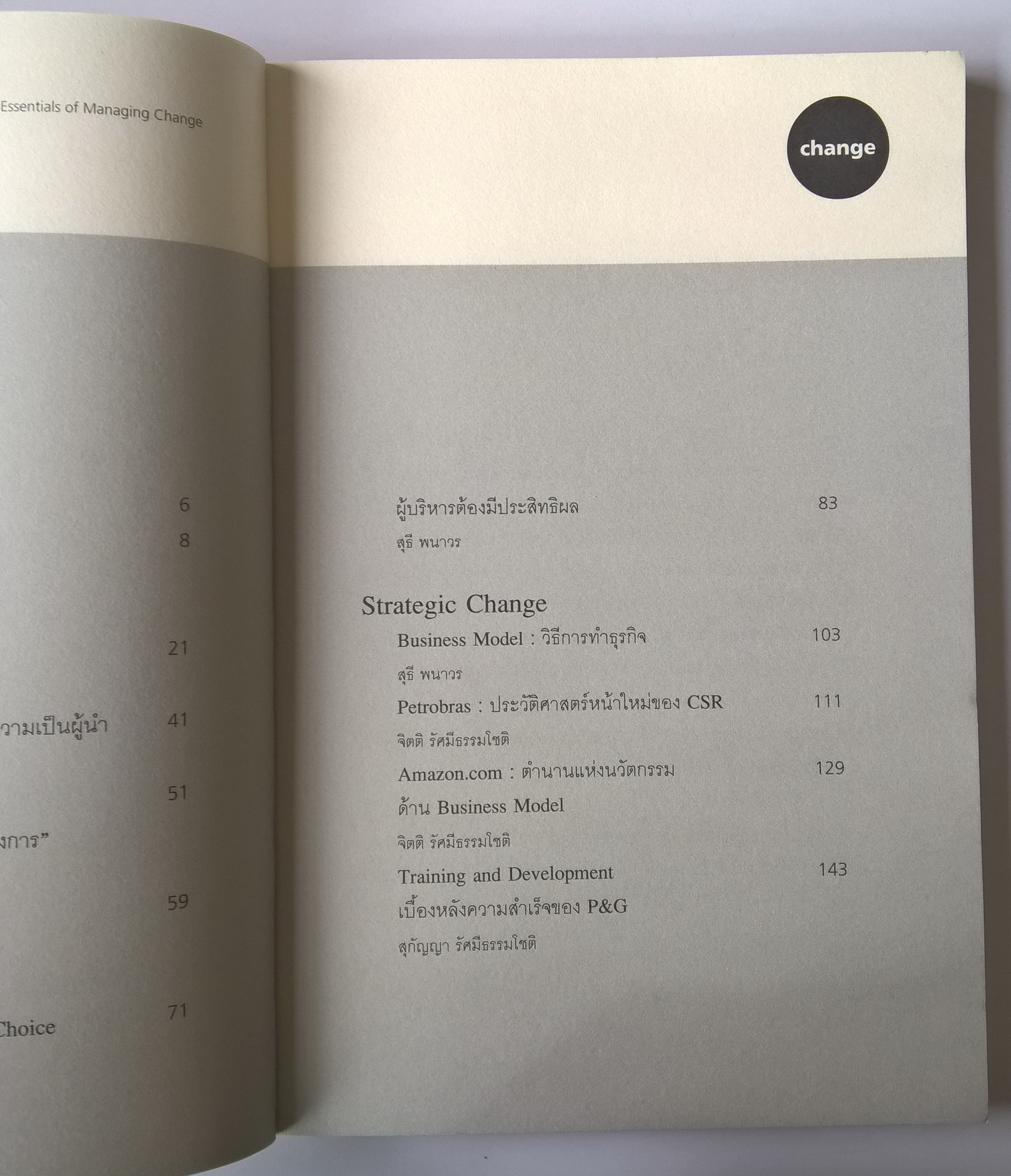 หนังสือ"Essentials of managing CHANGE สาระสู่การเปลี่ยนแปลงองค์กรที่มีประาิทธิผล"_สถาบันเพิ่มผลผลิตแห่งชาติ