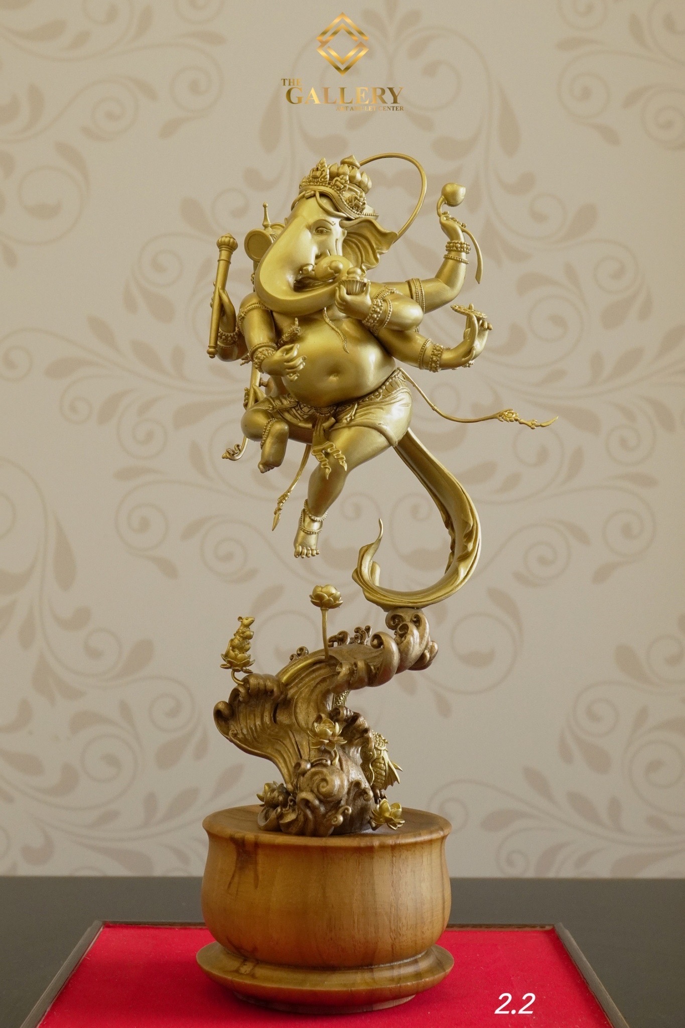 พระศรีนาฏยมหาคเณศ รุ่น กำเนิดอาริยธรรมศิลป์ รายการที่ 2.2 เนื้อโกลด์บรอนซ์ ขนาดความสูง 26 เซนติเมตร ( รวมฐาน )