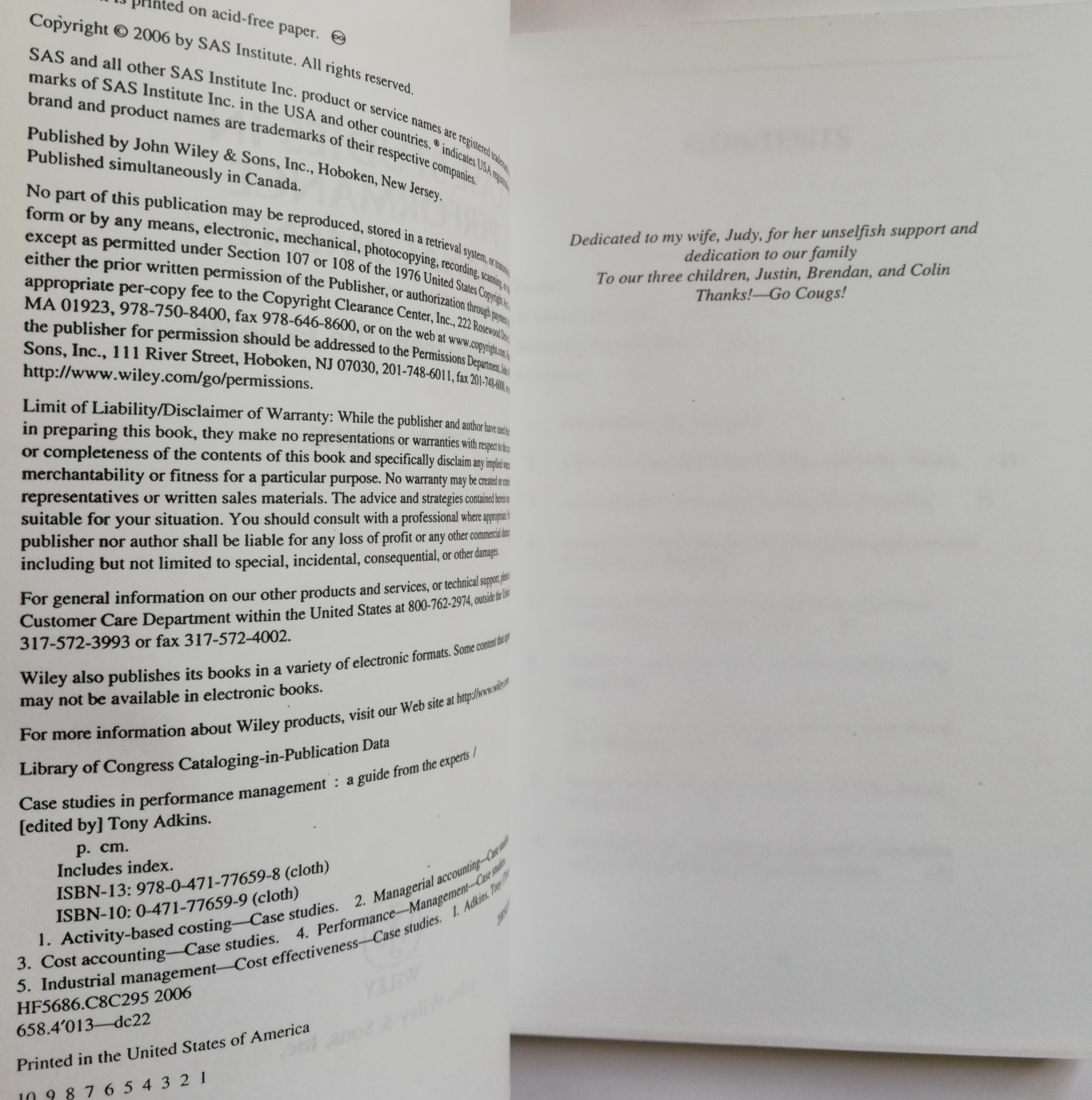 หนังสือบริหารการจัดการผลงาน ฉบับภาษาอังกฤษ **ปกหน้า และ หลังมีตำหนิ"Case Studies in Performance Management _ A guide from the Experts" the Experts: Gary Cokins,Thomas Kang,Ashok Vadgama,John Antos, Ed Blocher, and Aflan Stratton โดย Tony Adkins