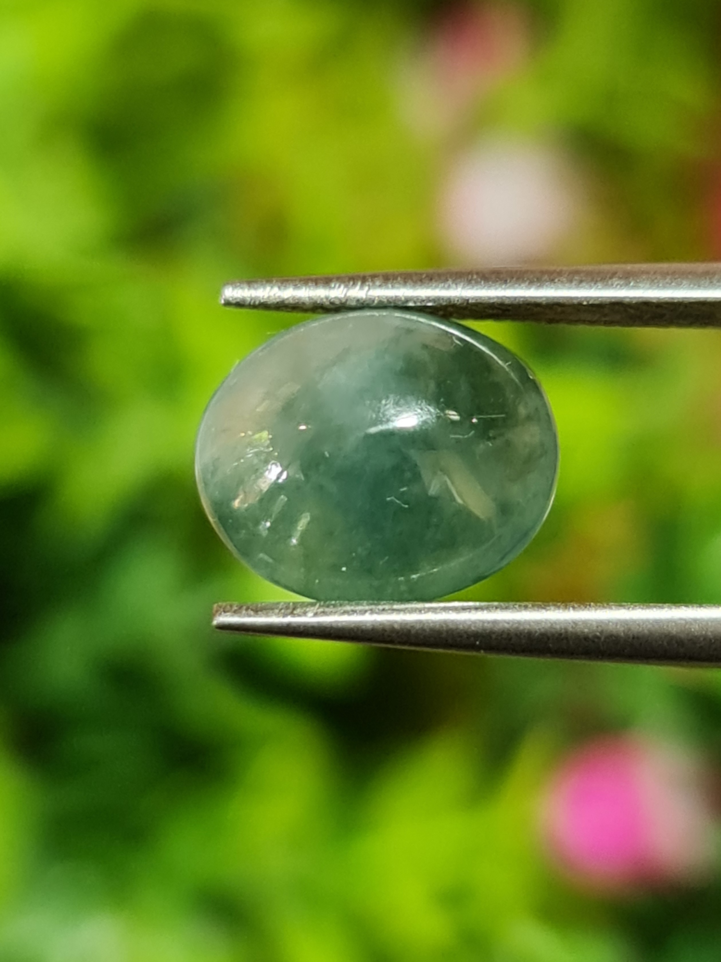 หยกพม่าเจียรนัย (Burmese jade ) 3.18 กะรัต หยกแท้ อัญมณีมงคลประจําวันเกิด เครื่องประดับหยก