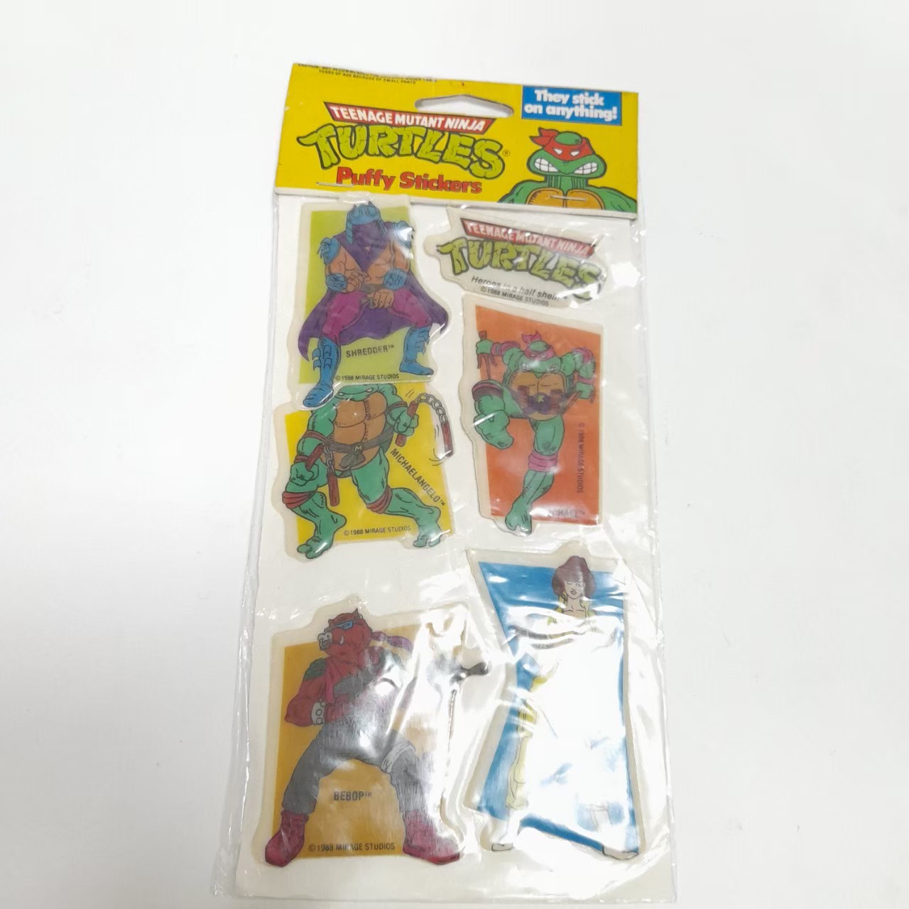 สติ๊กเกอร์โฟม นินจาเต่า งานเก่าหายาก ยังไม่แกะแพค สภาพเดิมๆ ขนาดตามรูป