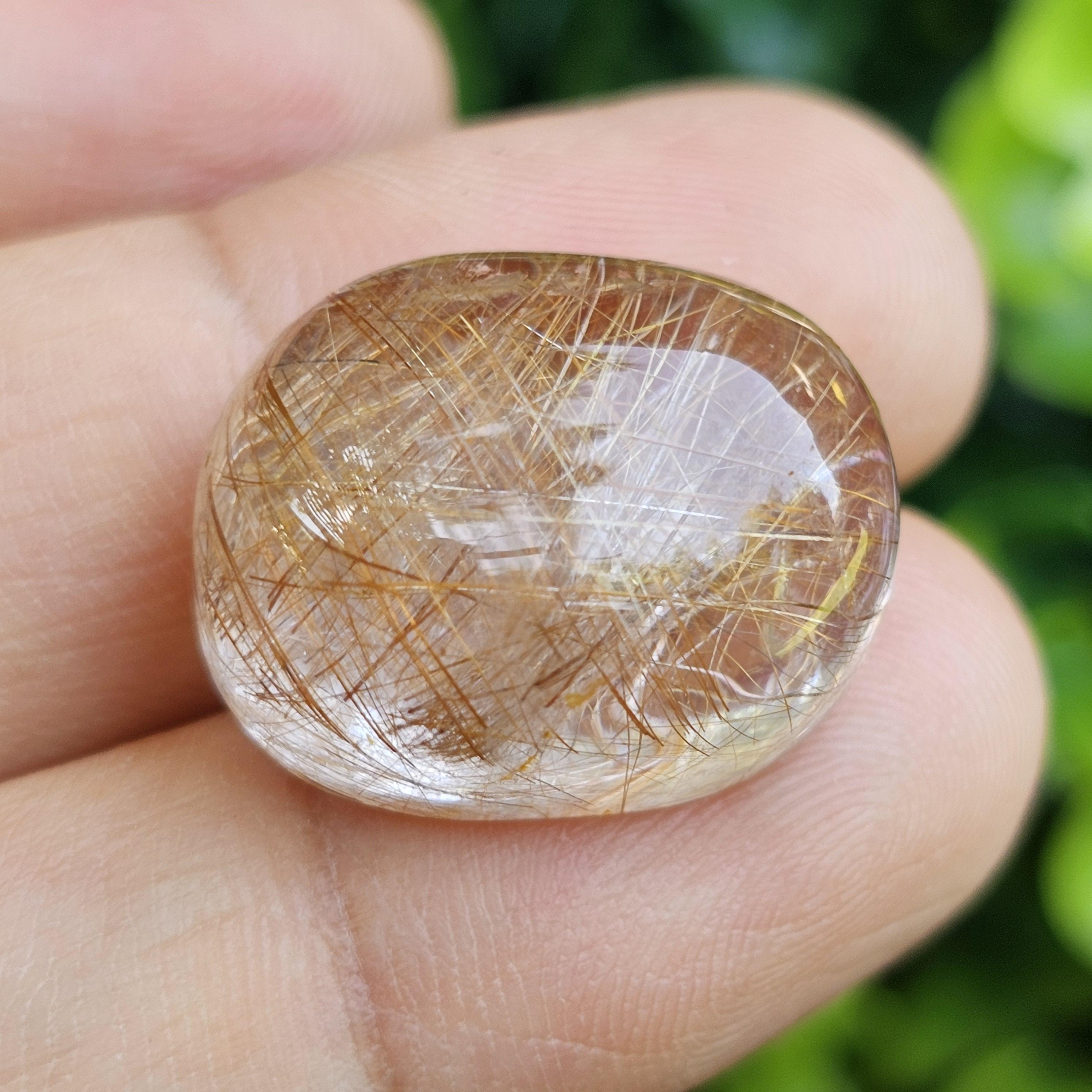 ไหมทอง ควอตซ์ Golden Rutilated Quartz 30.46 กะรัต Cts.พลอยแท้ อัญมณีมงคลประจําวันเกิด เครื่องประดับพลอย