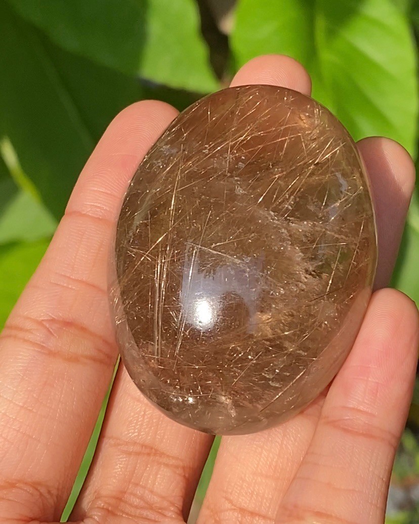 ไหมทอง ควอตซ์ Golden Rutilated Quartz 405 กะรัต (Carats) พลอยแท้ อัญมณีมงคลประจําวันเกิด เครื่องประดับพลอย