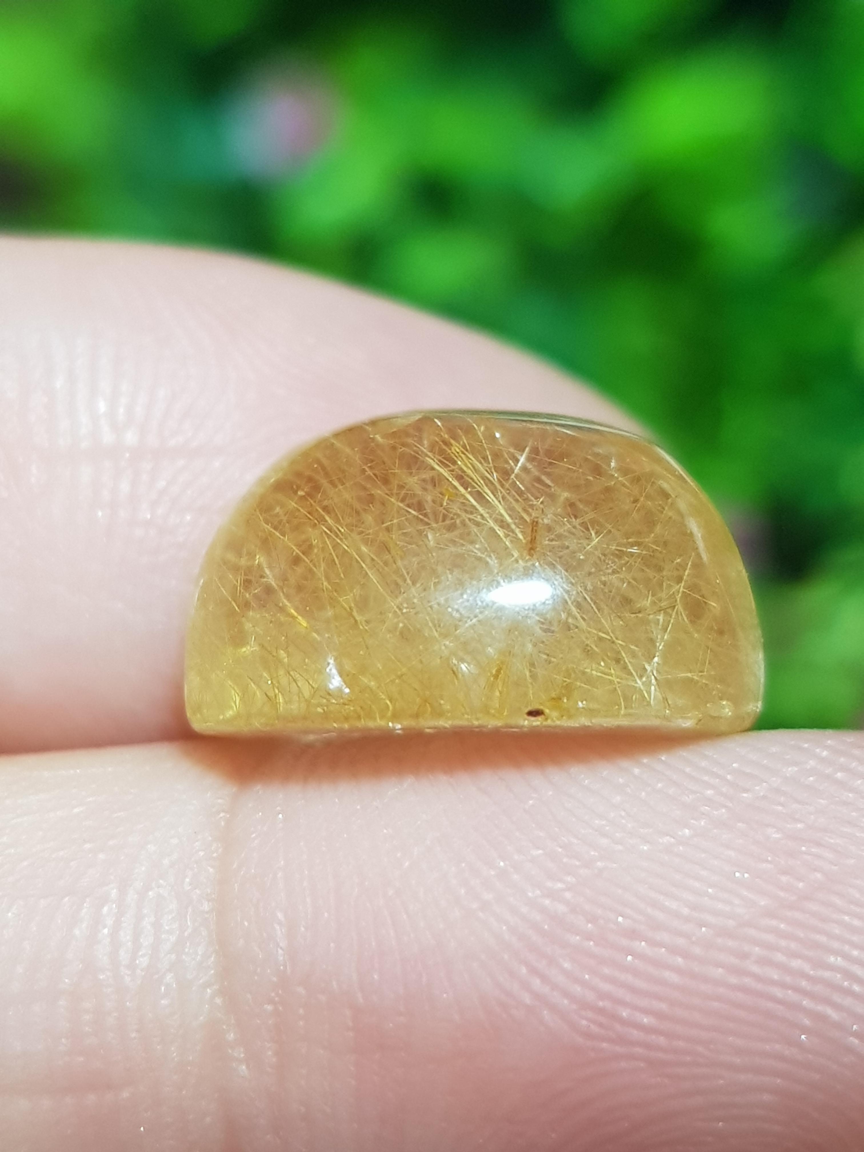 ไหมทอง ควอตซ์ Golden Rutilated Quartz 13.58 กะรัต Cts.พลอยแท้ อัญมณีมงคลประจําวันเกิด เครื่องประดับพลอย