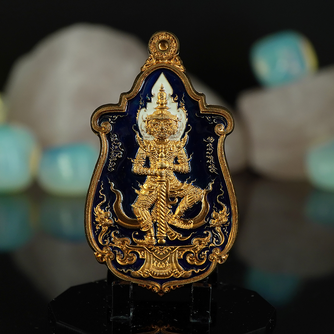 เหรียญท้าวเวสสุวรรณ อนันตทรัพย์ รหัส 31 เนื้อทองแดงผิวส้ม ลงยาสีน้ำเงิน