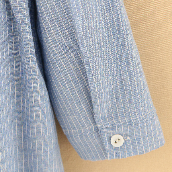 เดรสเชิ้ตแขนยาว เอวผูกจั๊ม ปักลายกระต่ายน่ารัก (12288LM)