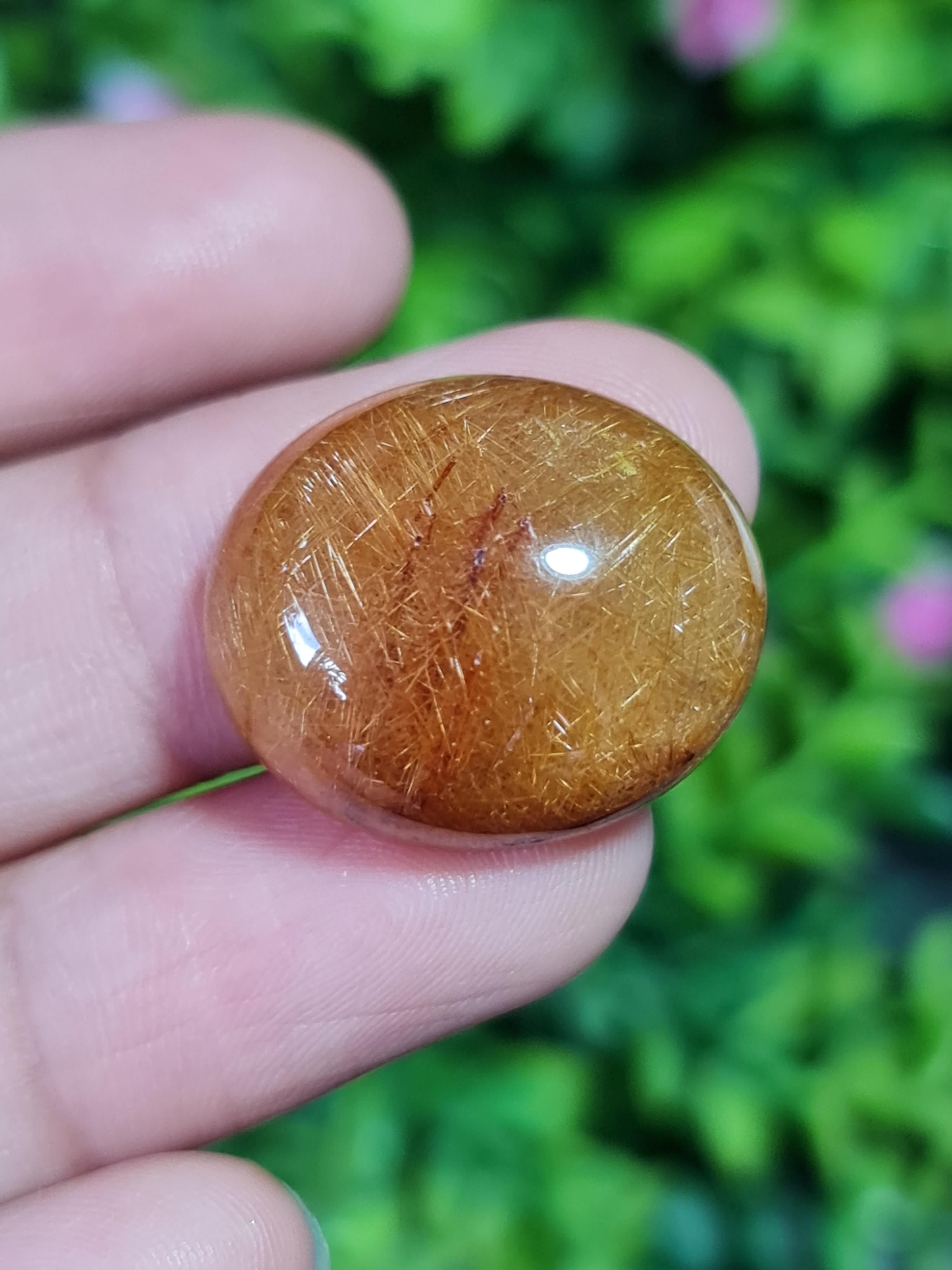 ไหมทอง ควอตซ์ Golden Rutilated Quartz 38.05 กะรัต Cts.พลอยแท้ อัญมณีมงคลประจําวันเกิด เครื่องประดับพลอย