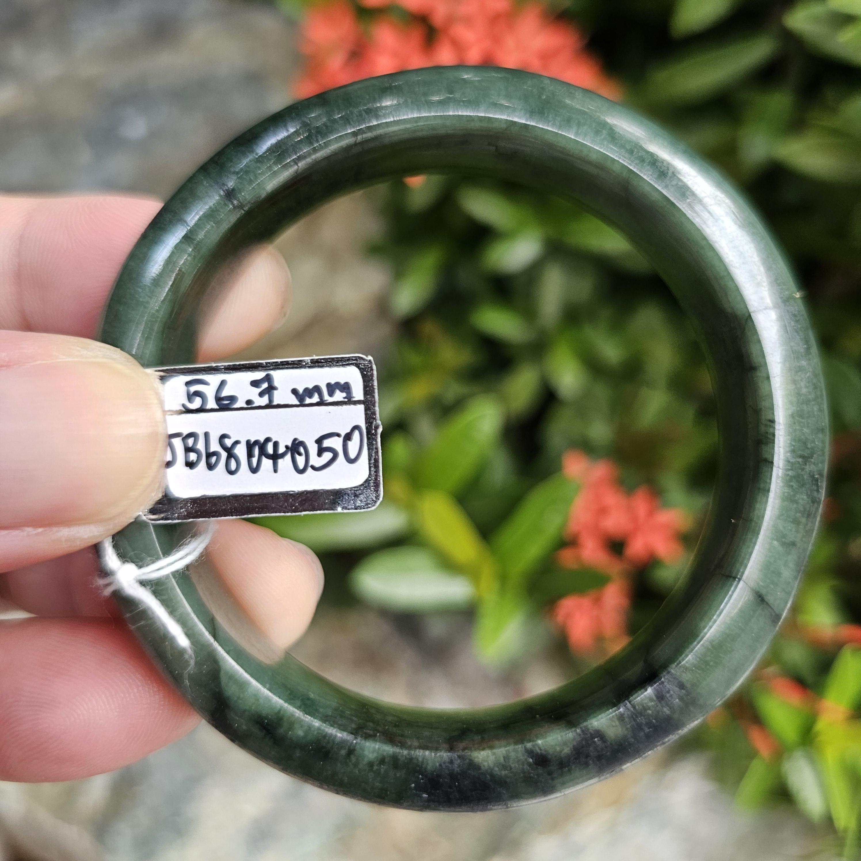 JB6804050 หยก พม่า แท้ Jade กำไลหยก 56.7 มม. (Jadeite bracelet) พม่า (Myanmar)