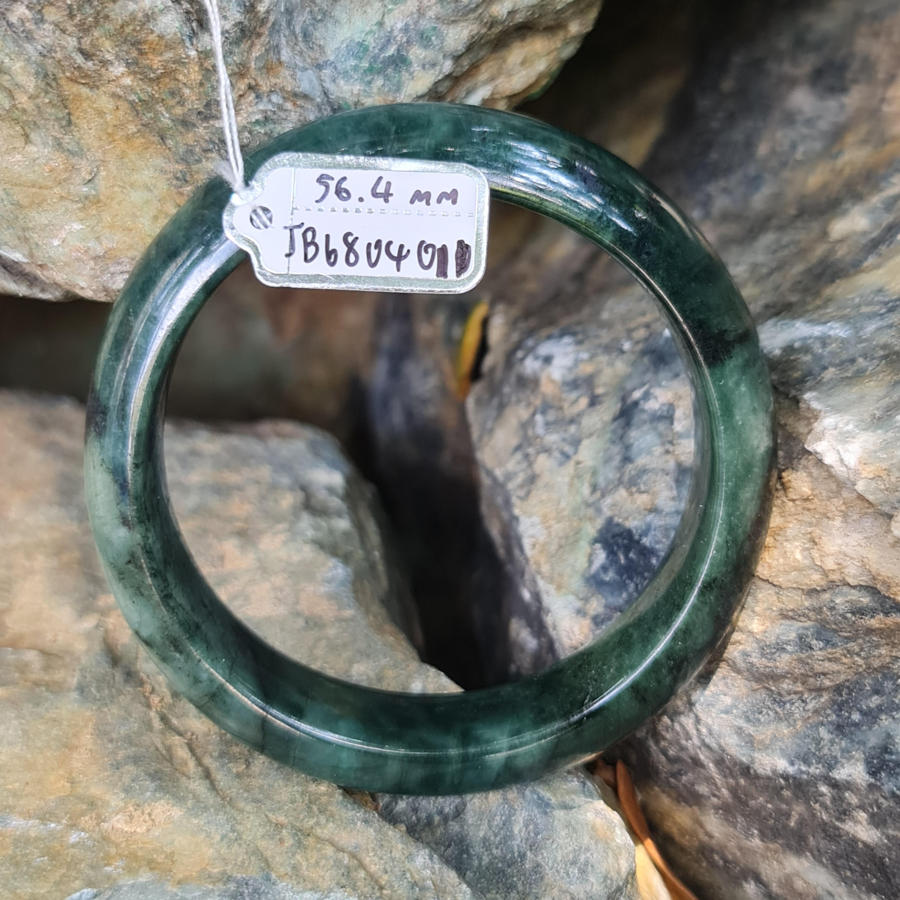 JB6804011 หยก พม่า แท้ Jade กำไลหยก 56.4 มม. (Jadeite bracelet) พม่า (Myanmar)