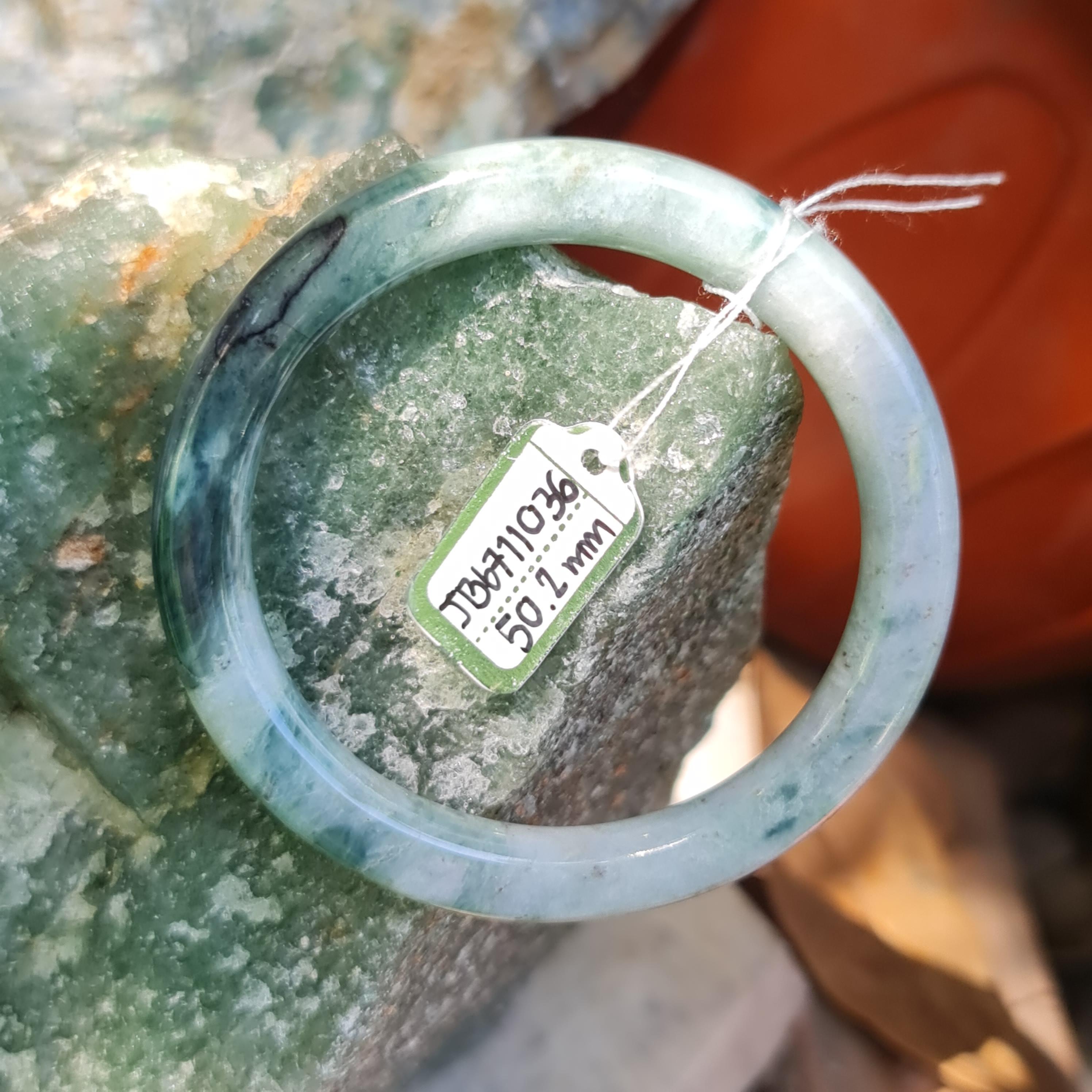 JB6711036 หยก พม่า แท้ Jade กำไลหยก (Jadeite bracelet) พม่า (Myanmar) 50.2 มม.