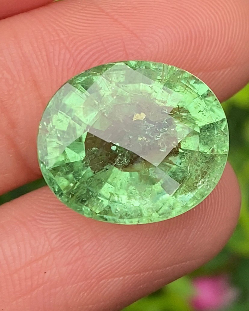 พลอย พาไรบ้า ทัวร์มาลีน Paraiba Tourmaline 13.99 กะรัต (Cts.) พร้อมใบเซอร์ พลอยแท้อัญมณีมงคล ประจําวันเกิด เครื่องประดับพลอย