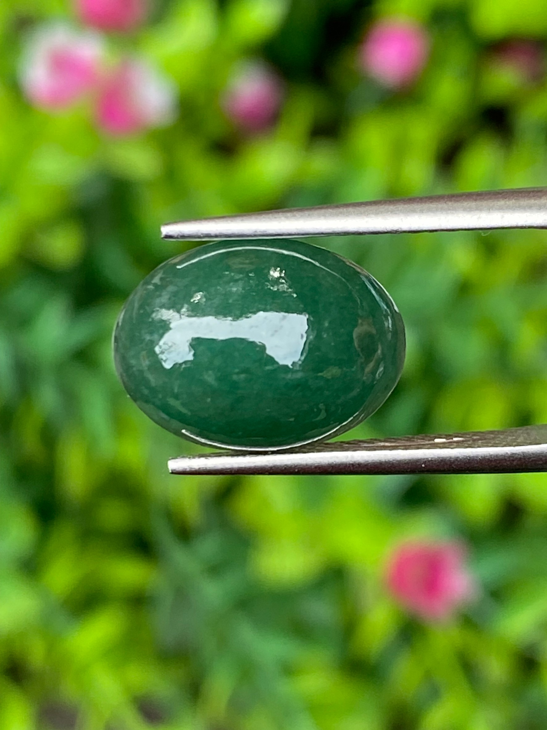 หยกพม่าเจียรนัย (Burmese jade ) 6.45 กะรัต หยกแท้ อัญมณีมงคลประจําวันเกิด เครื่องประดับหยก