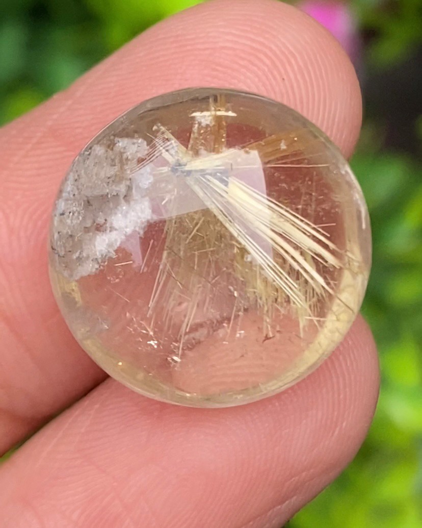 ไหมทอง สตาร์ ควอตซ์ Golden Star Rutilated Quartz 19.36 กะรัต Cts.พลอยแท้ อัญมณีมงคลประจําวันเกิด เครื่องประดับพลอย