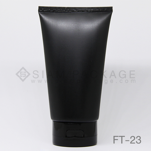 หลอดโฟมทรงอ้วน สีดำ ฝาฟลิป หลอดครีม รหัส FT-23