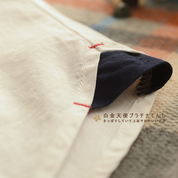 เสื้อเชิ้ตแฟชั่นญี่ปุ่น แขนยาว แต่งเนคไทปักลายแมว (12091LM)