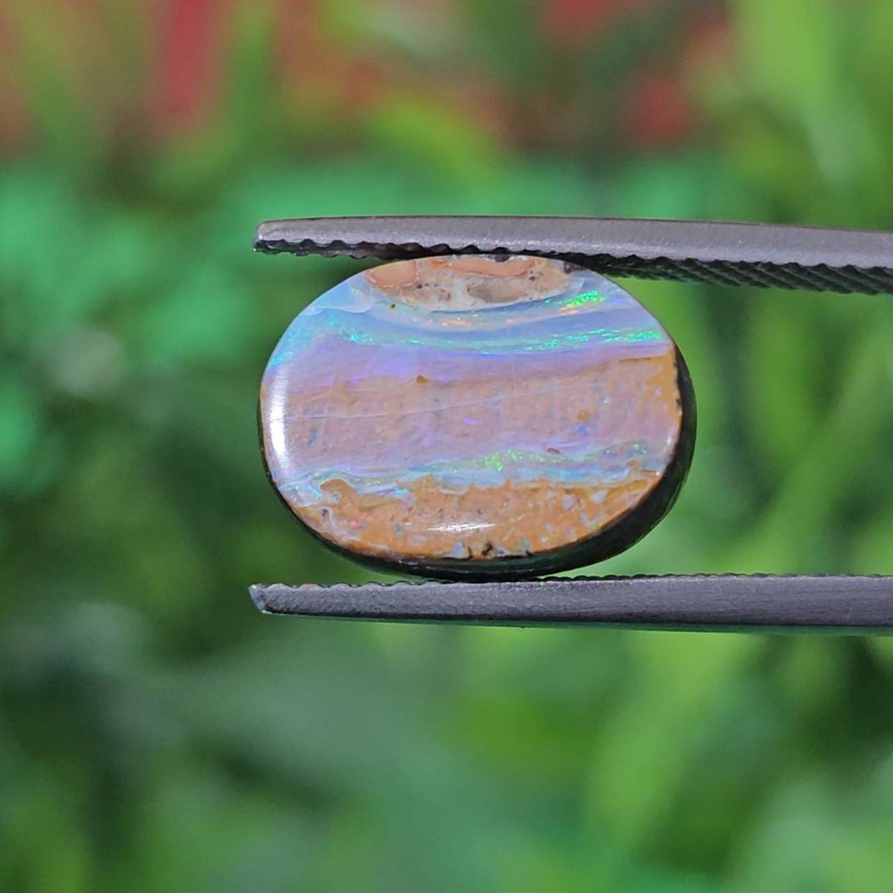 พลอย โบลเดอร์ โอปอล ออสเตรเลีย Australian Boulder Opal 6.68 กะรัต (Cts.) พลอยแท้ อัญมณีมงคลประจําวันเกิด เครื่องประดับพลอย