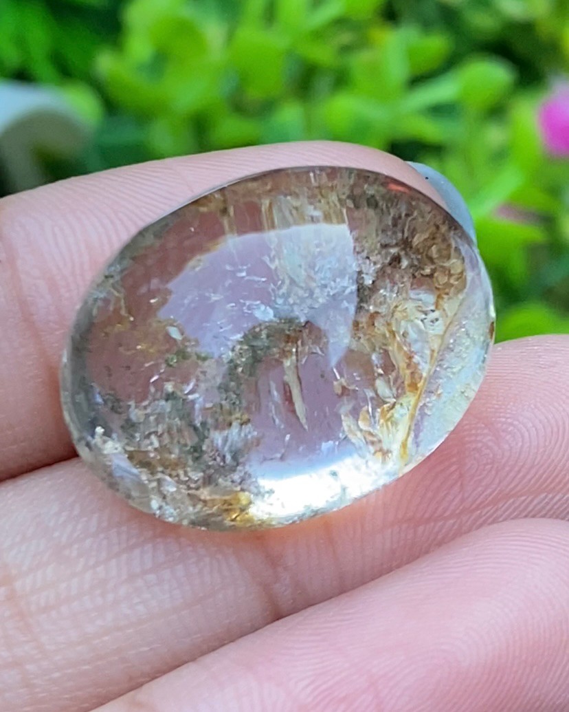 โป่งข่าม ควอตซ์ Rutilated Quartz 39.49 กะรัต Cts. พลอยแท้ อัญมณีมงคลประจําวันเกิด เครื่องประดับพลอย