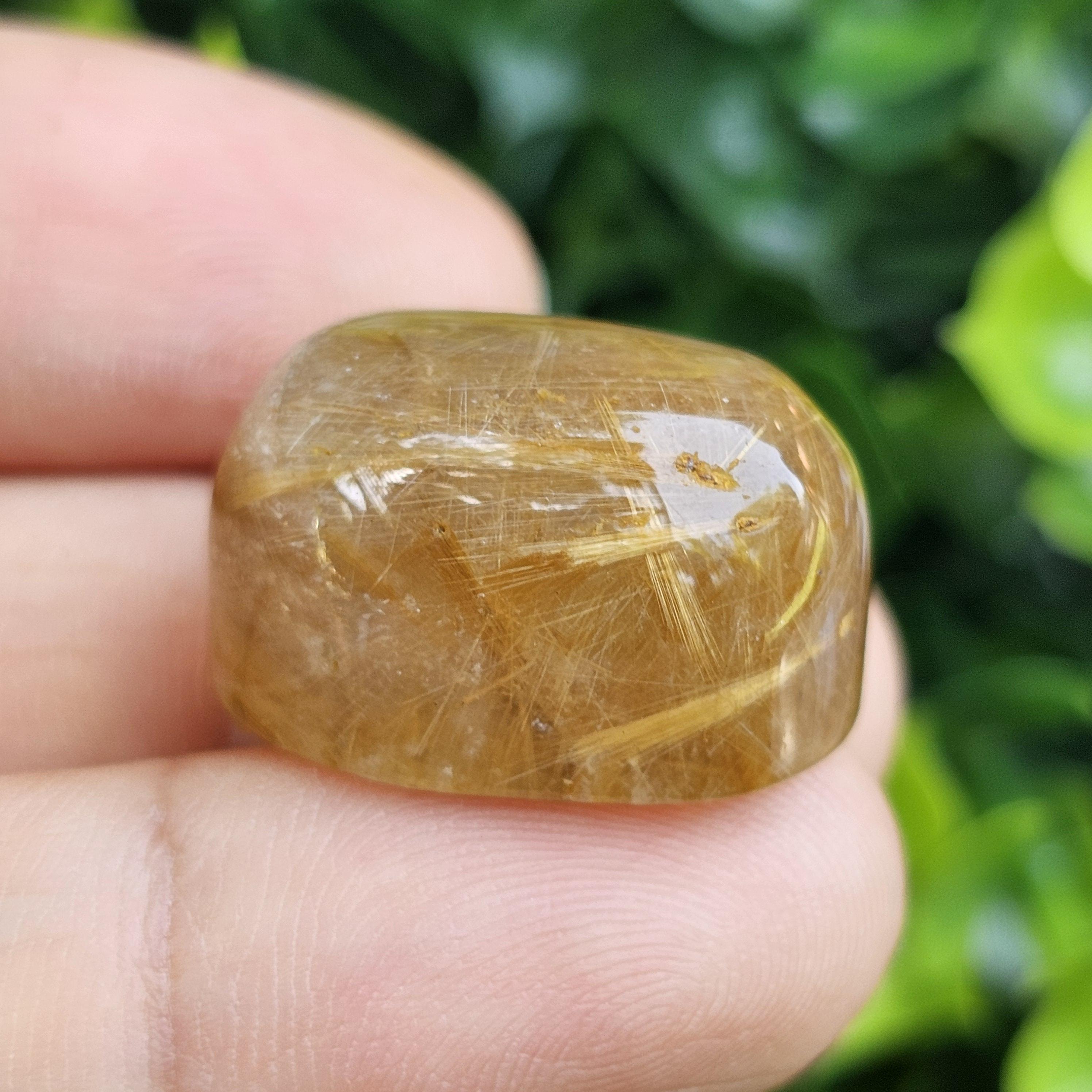 ไหมทอง ควอตซ์ Golden Rutilated Quartz 40.92 กะรัต Cts.พลอยแท้ อัญมณีมงคลประจําวันเกิด เครื่องประดับพลอย