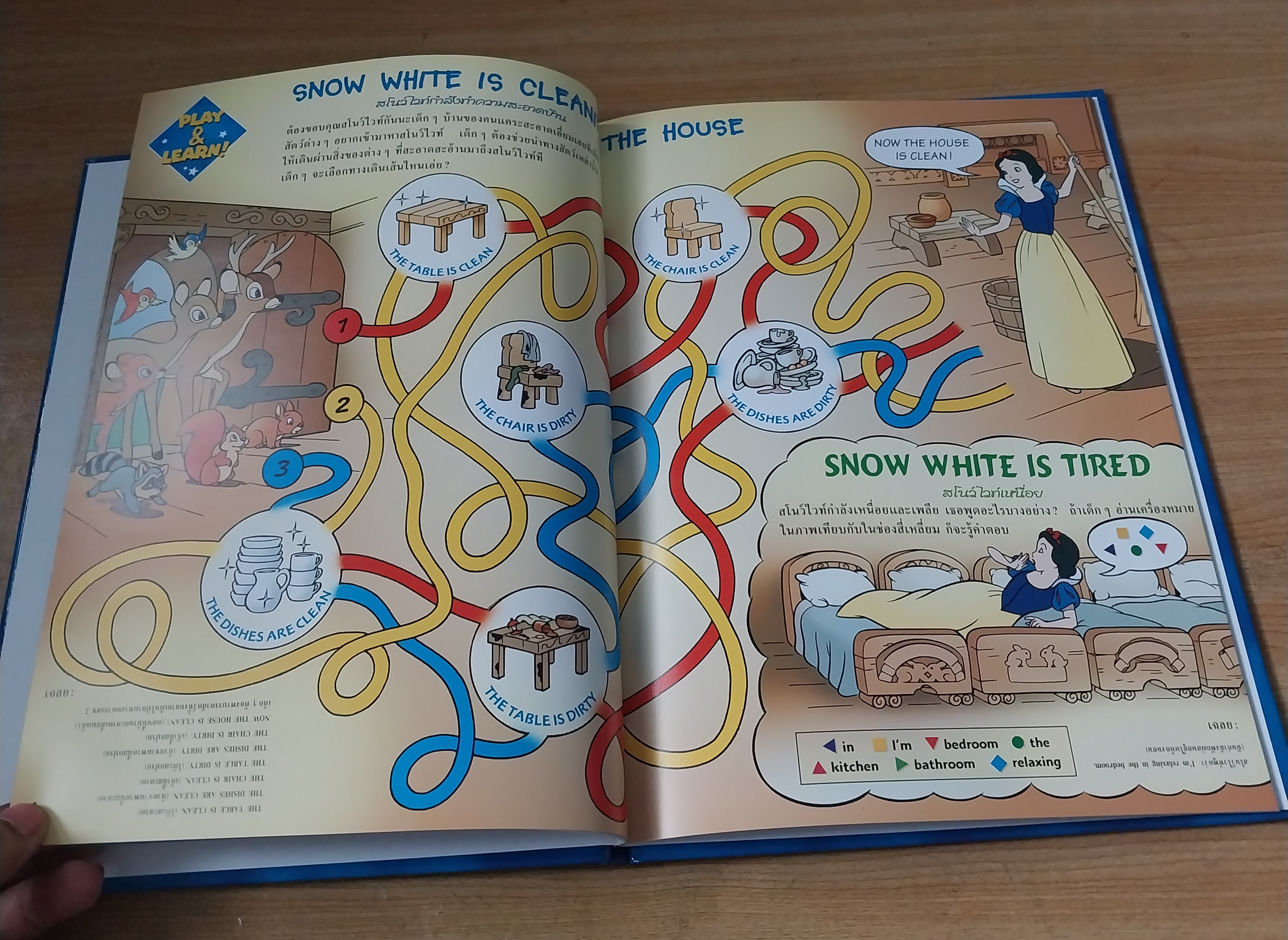 มีหลายภาพ Magic English เรียนภาษาอังกฤษกับดิสนีย์ ตอน ที่บ้าน. หนังสือปกแข็งจาก Grolier International. ภาษาอังกฤษ-ไทย