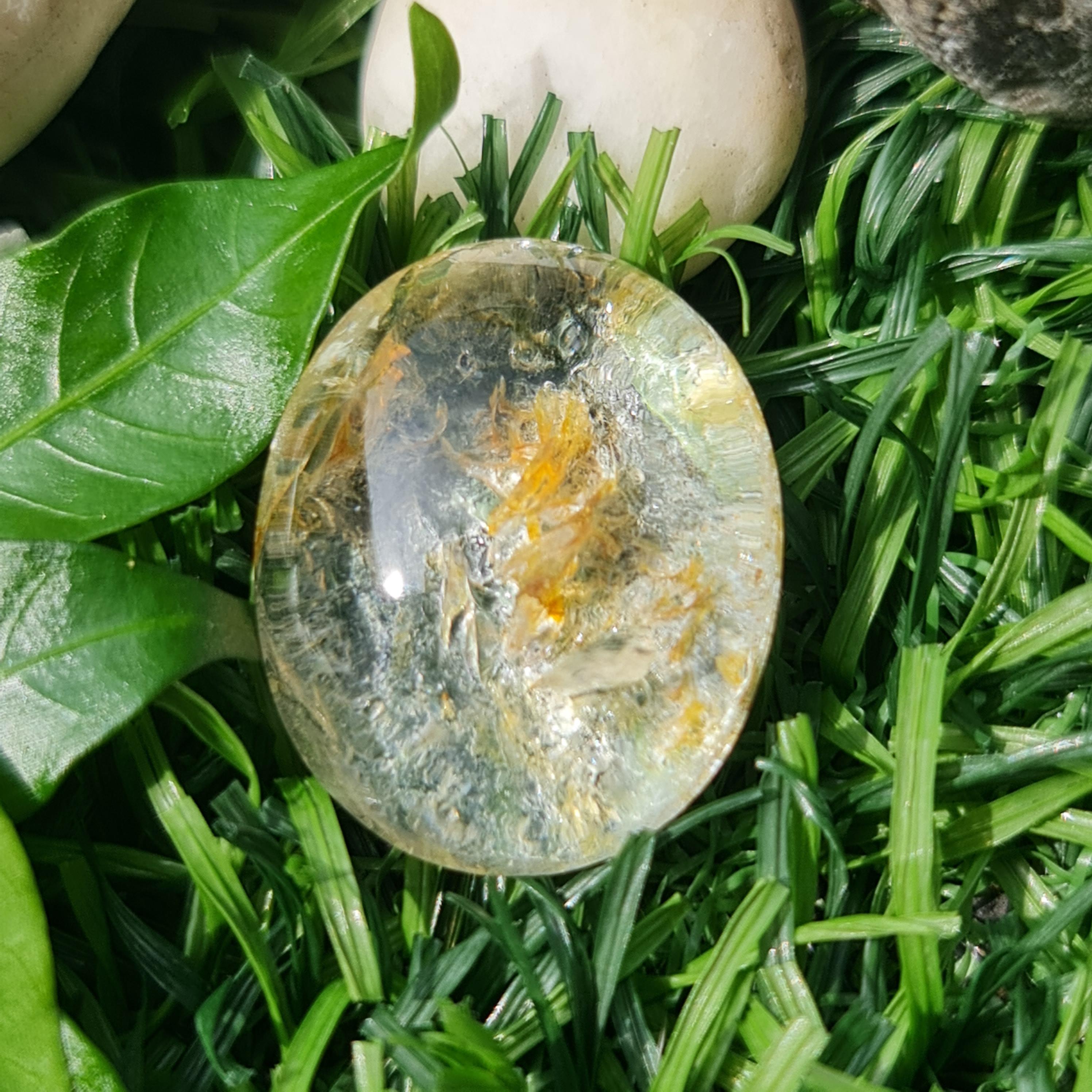 โป่งข่าม ควอตซ์ Rutilated Quartz 31.59 กะรัต Cts. พลอยแท้ อัญมณีมงคลประจําวันเกิด เครื่องประดับพลอย