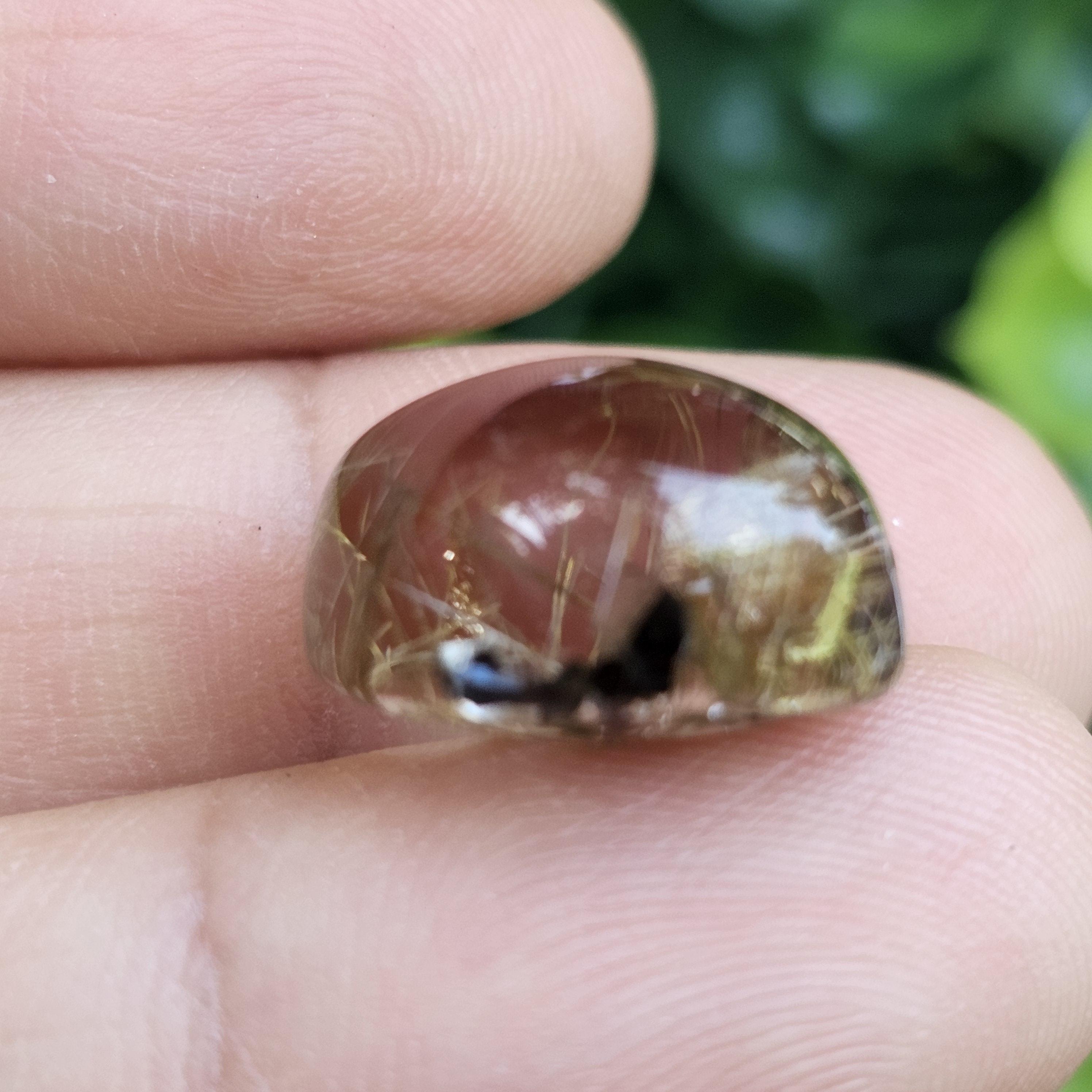 ไหมทอง ควอตซ์ Golden Rutilated Quartz 16.47 กะรัต Cts.พลอยแท้ อัญมณีมงคลประจําวันเกิด เครื่องประดับพลอย