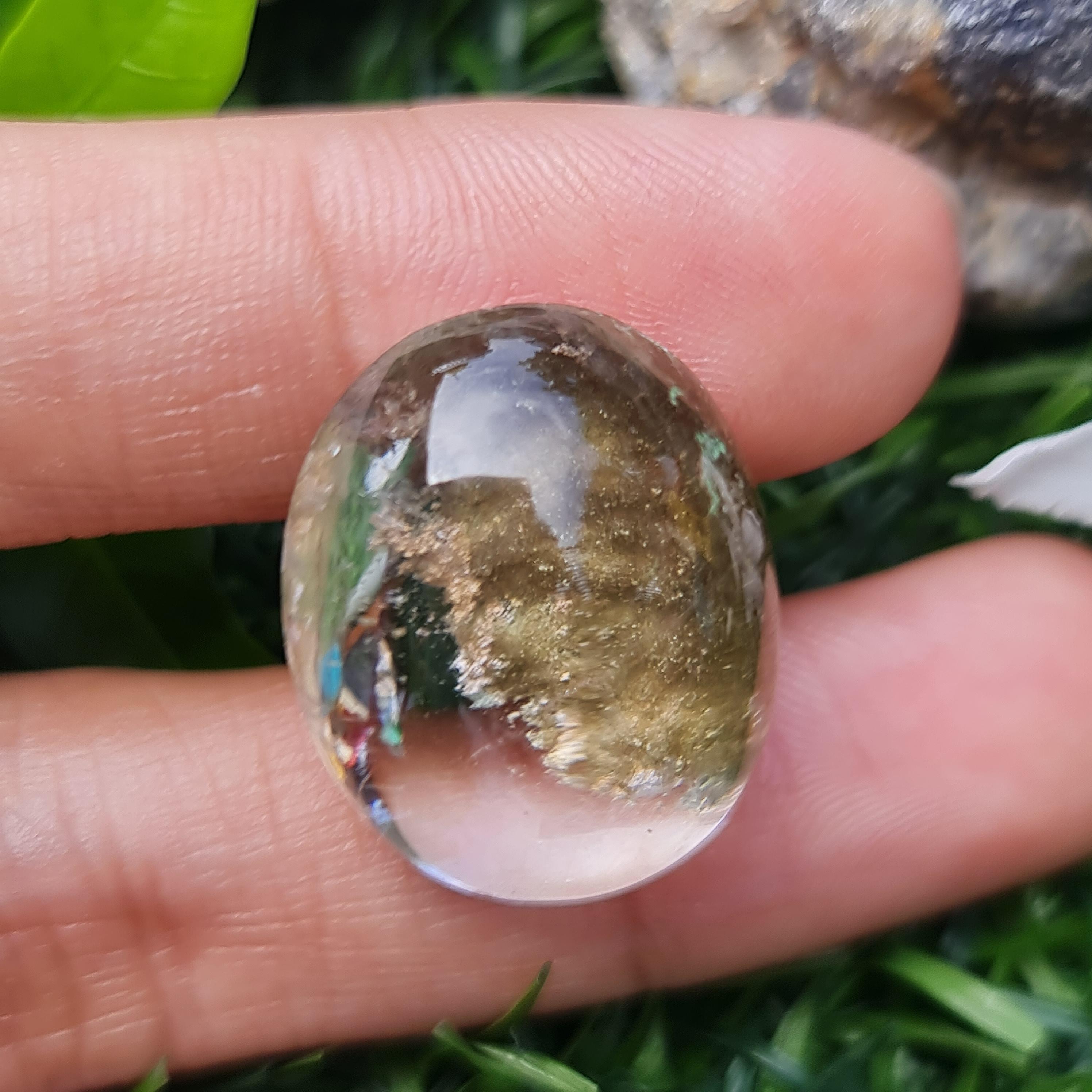 โป่งข่าม ควอตซ์ Rutilated Quartz 35.03 กะรัต Cts. พลอยแท้ อัญมณีมงคลประจําวันเกิด เครื่องประดับพลอย