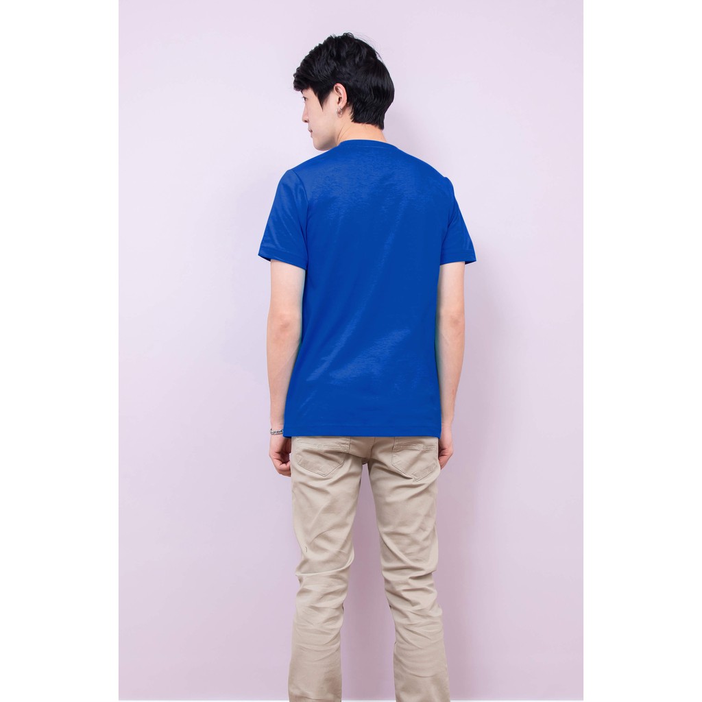 เสื้อยืด OV101 คอกลม ผ้าCotton100% 32 เนื้อนุ่ม ใส่สบาย สีรอยัลบลู