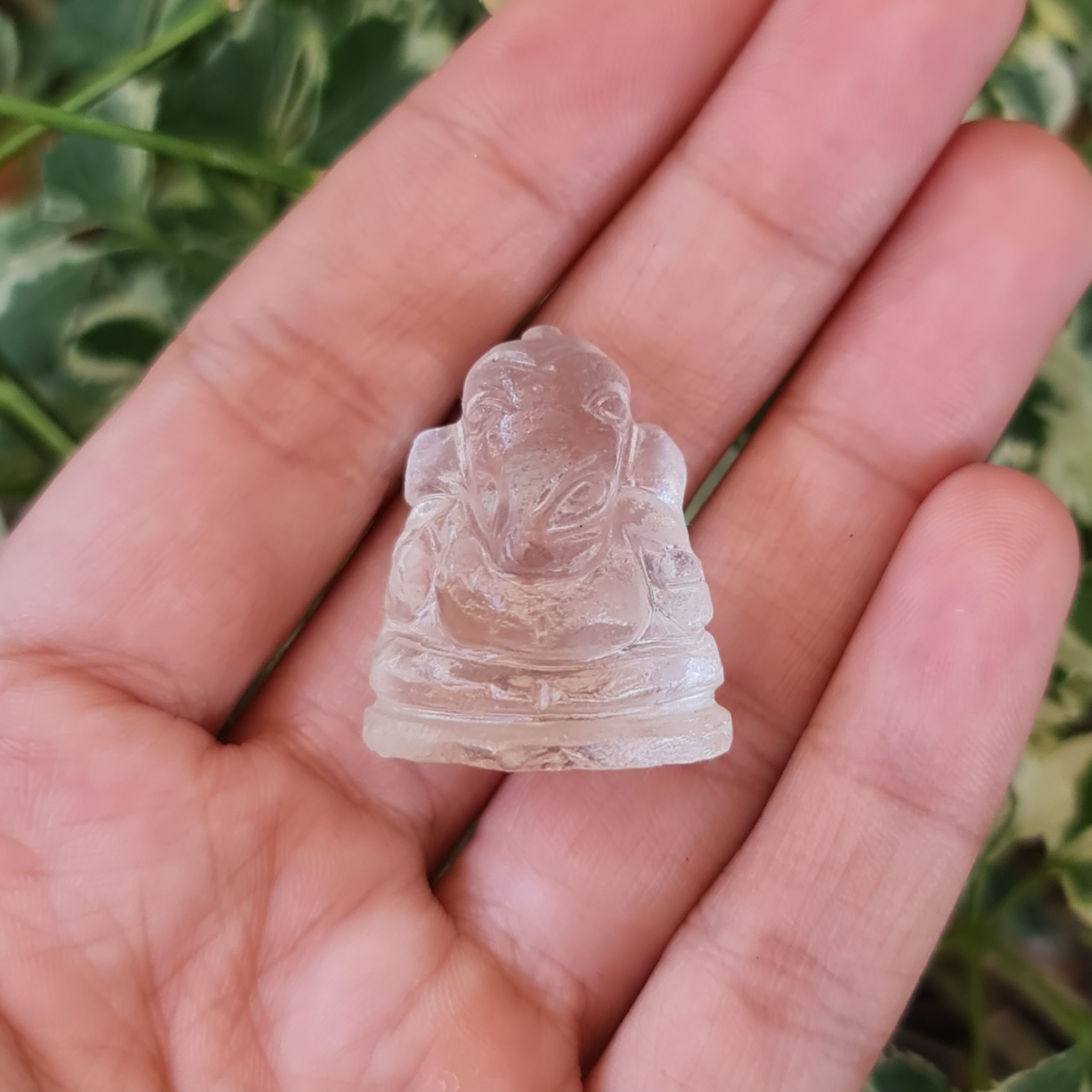 พลอย ไวท์ ควอตซ์ แกะสลัก พระพิฆเนศ White Quartz Ganesha (สินค้าเป็นแบบสุ่มมีจำนวนมาก)