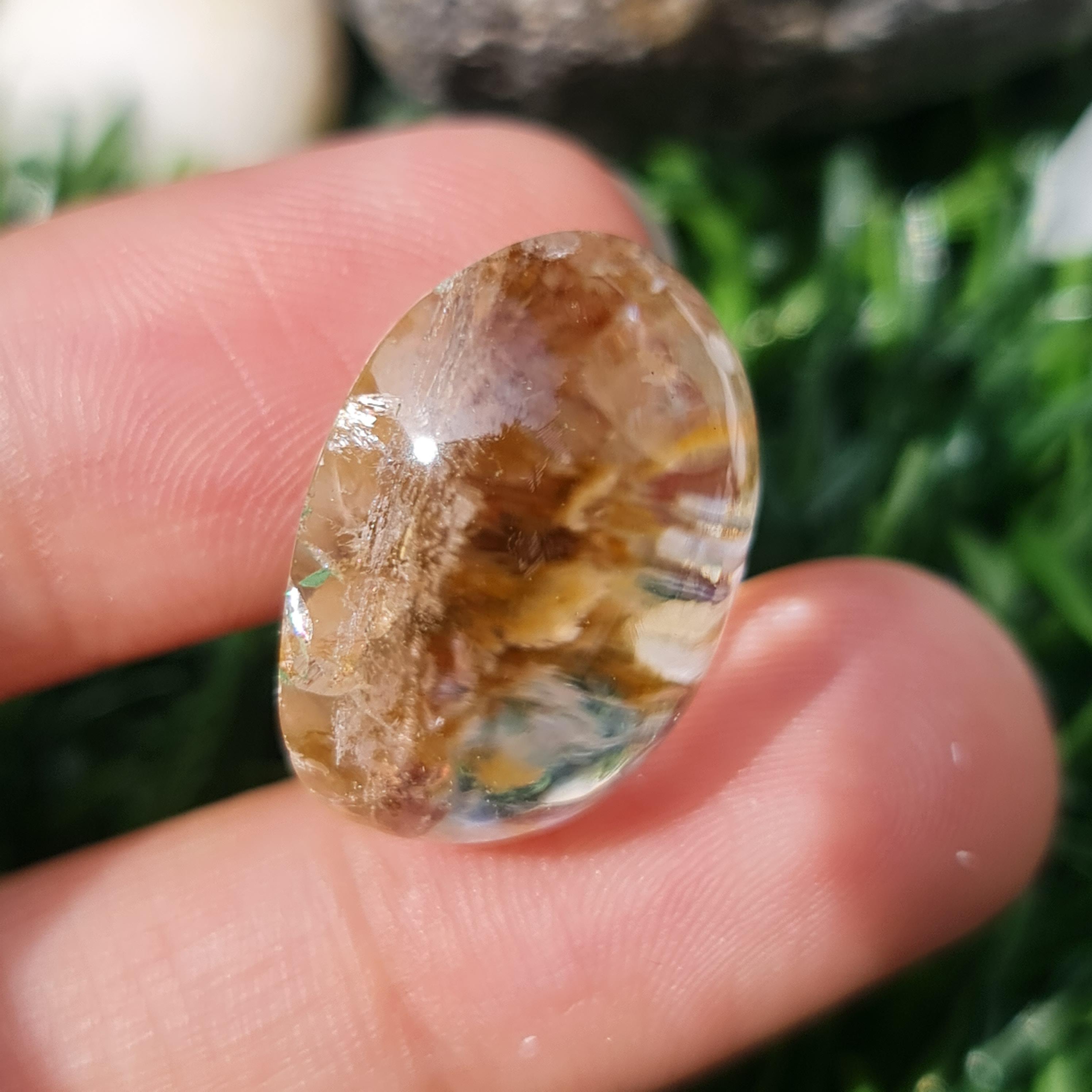 โป่งข่าม ควอตซ์ Rutilated Quartz 30.26 กะรัต Cts. พลอยแท้ อัญมณีมงคลประจําวันเกิด เครื่องประดับพลอย