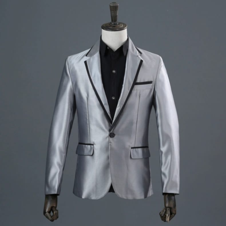 เช่า ชุดสูทชาย สีเทาเงิน Silver Gray ทรงคลาสสิก