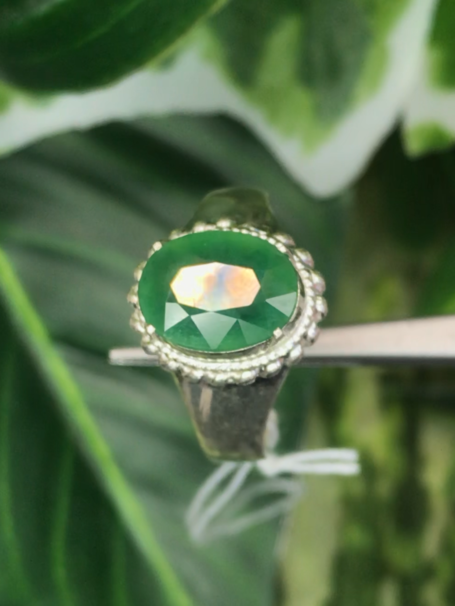 หยก พม่า แท้ Jade แหวนหยก 翡翠戒指 (Jadeite ring) ดิบ (Size) 55 ไม่ผ่านการปรับปรุง (Type A) พม่า (Myanmar)