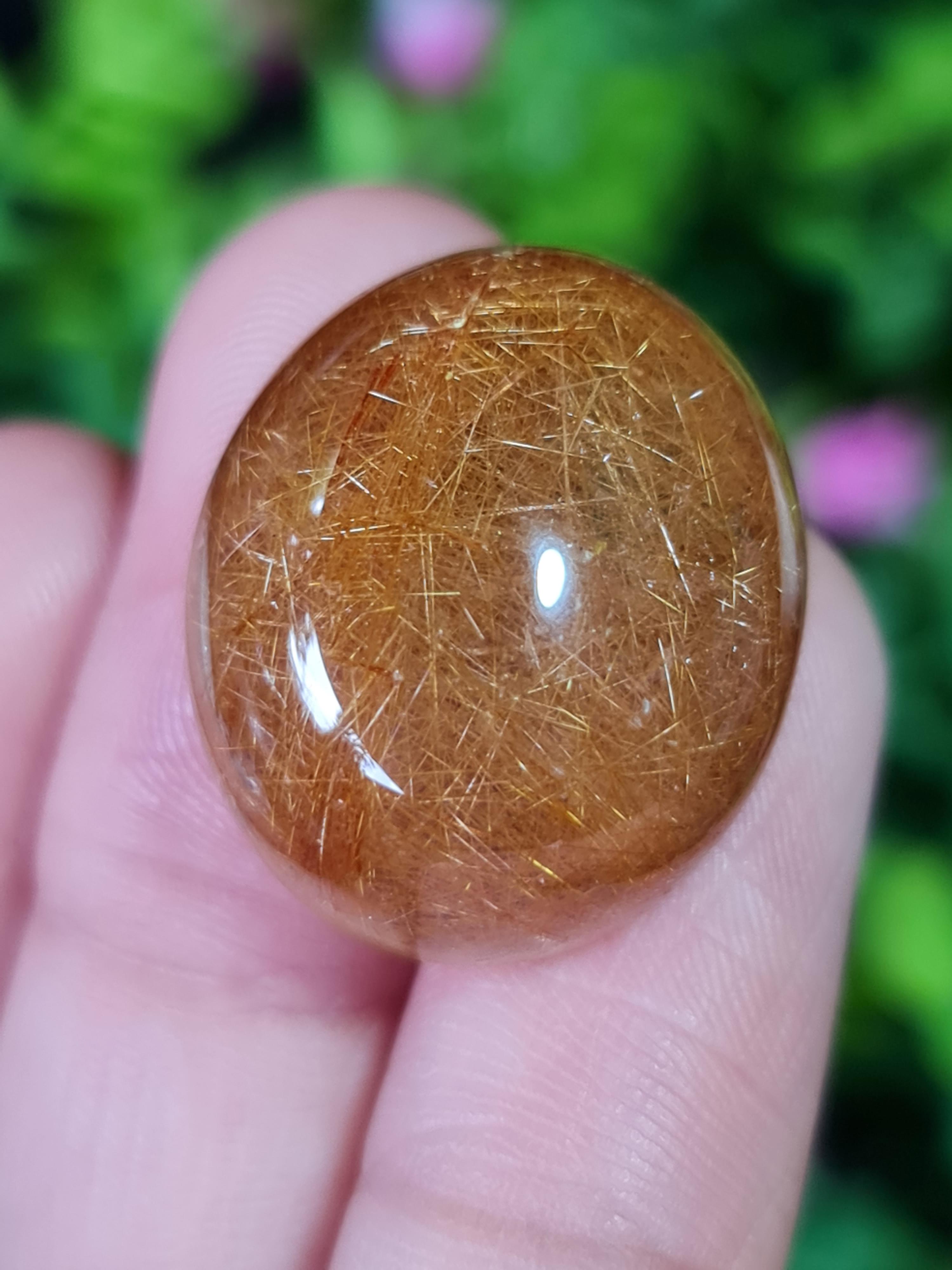 ไหมทอง ควอตซ์ Golden Rutilated Quartz 41.04 กะรัต Cts.พลอยแท้ อัญมณีมงคลประจําวันเกิด เครื่องประดับพลอย