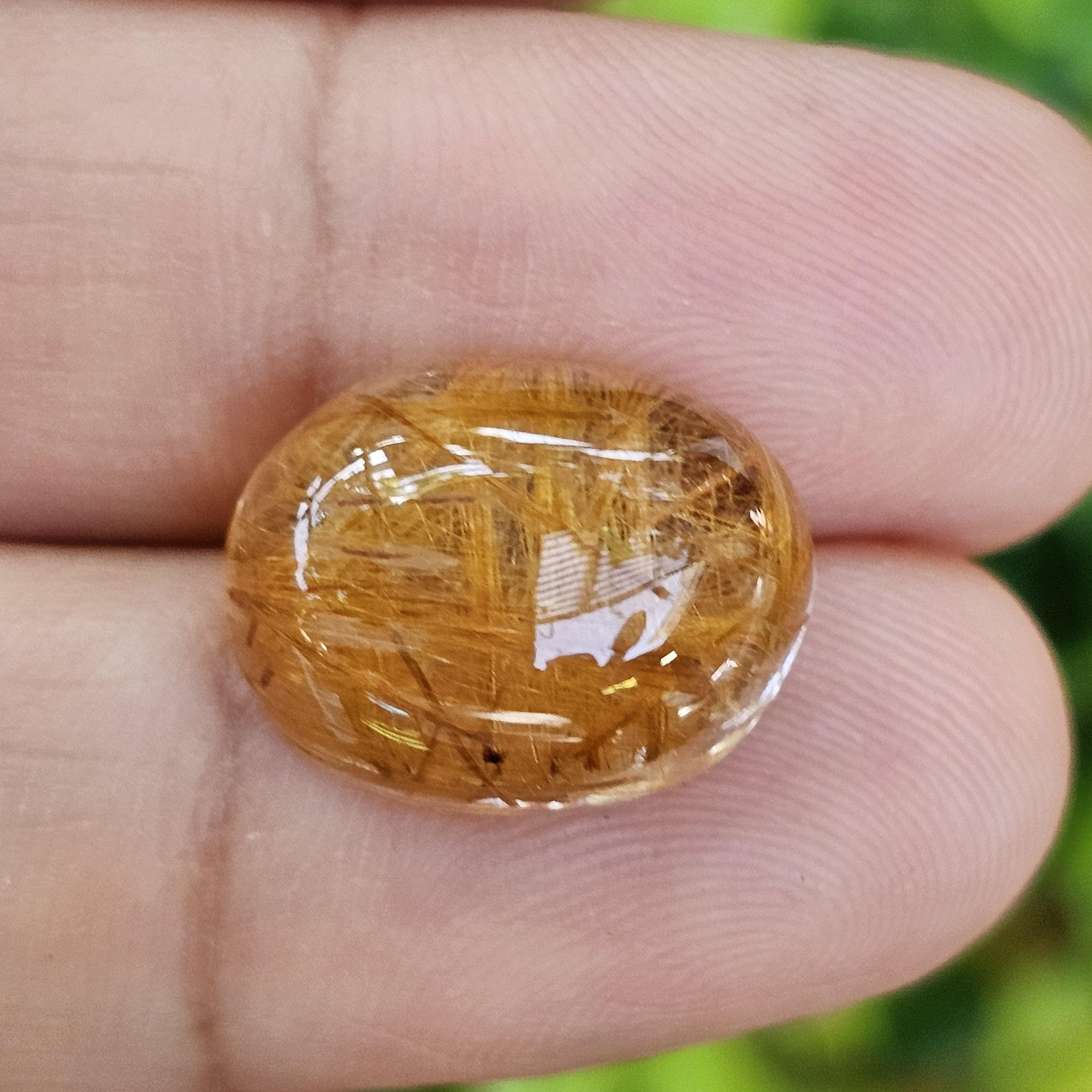 ไหมทอง ควอตซ์ Golden Rutilated Quartz 11.98 กะรัต Cts.พลอยแท้ อัญมณีมงคลประจําวันเกิด เครื่องประดับพลอย