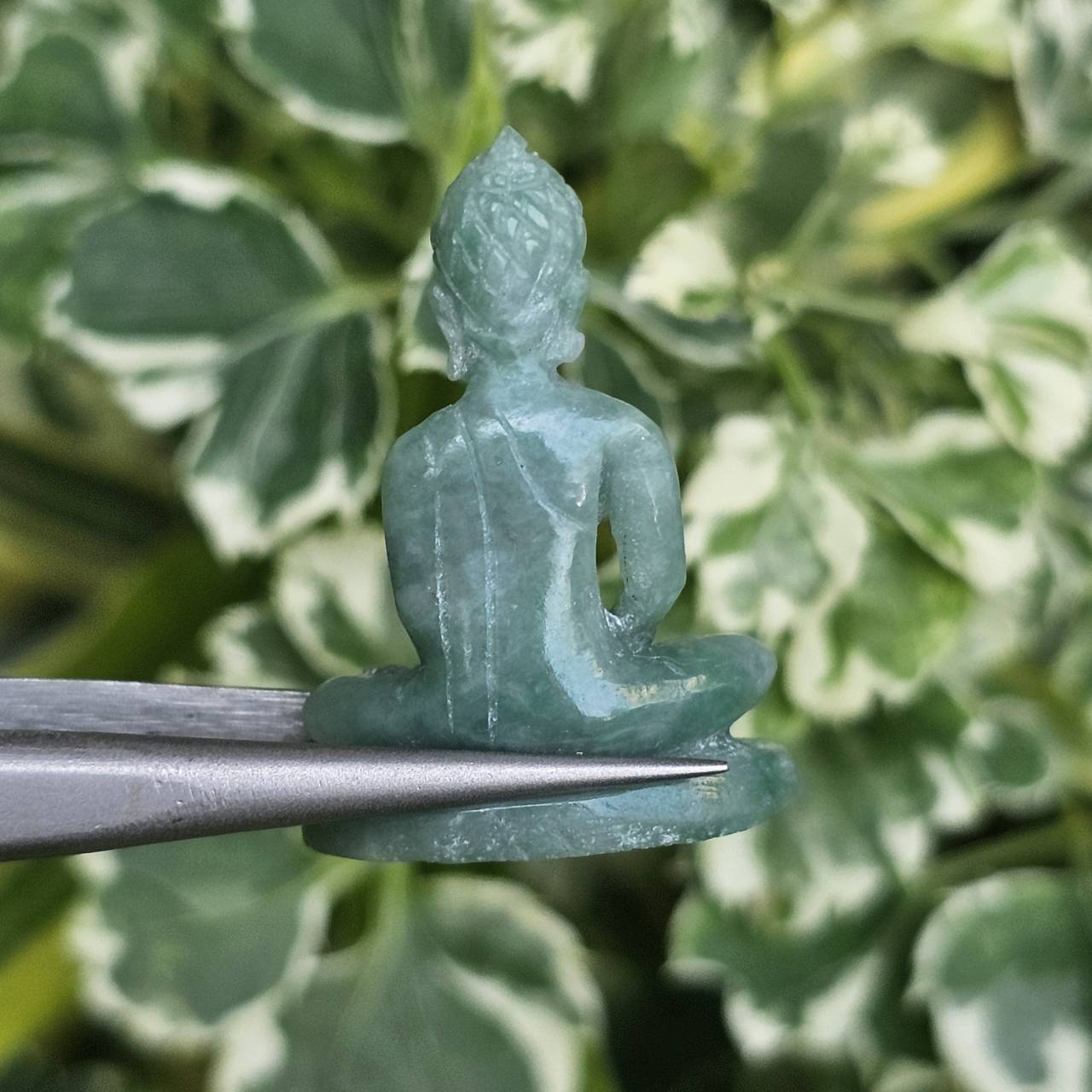 หยก แกะสลัก รูป พระ (Burmese jadeite) 18.9 กะรัต (cts.) หยก พม่า แท้