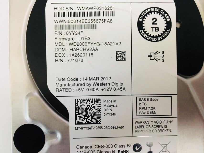 Dell - hard drive - 2 TB - SAS 6Gb/s 3.5 นิ้ว
