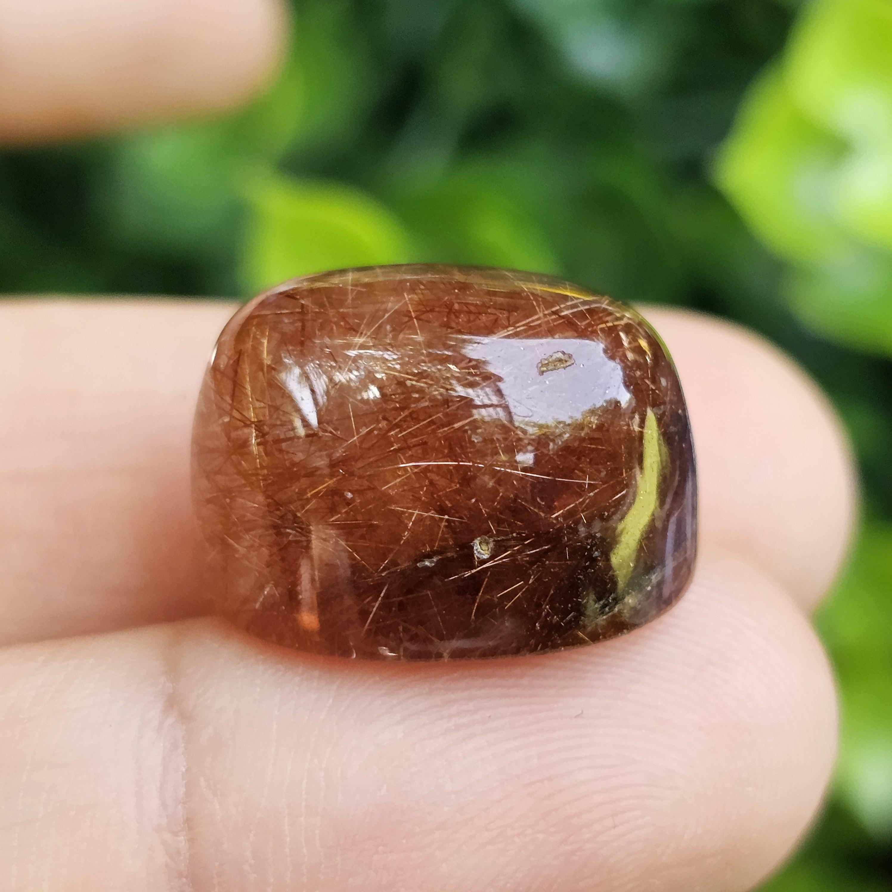 ไหมทอง ควอตซ์ Golden Rutilated Quartz 25.0 กะรัต Cts.พลอยแท้ อัญมณีมงคลประจําวันเกิด เครื่องประดับพลอย