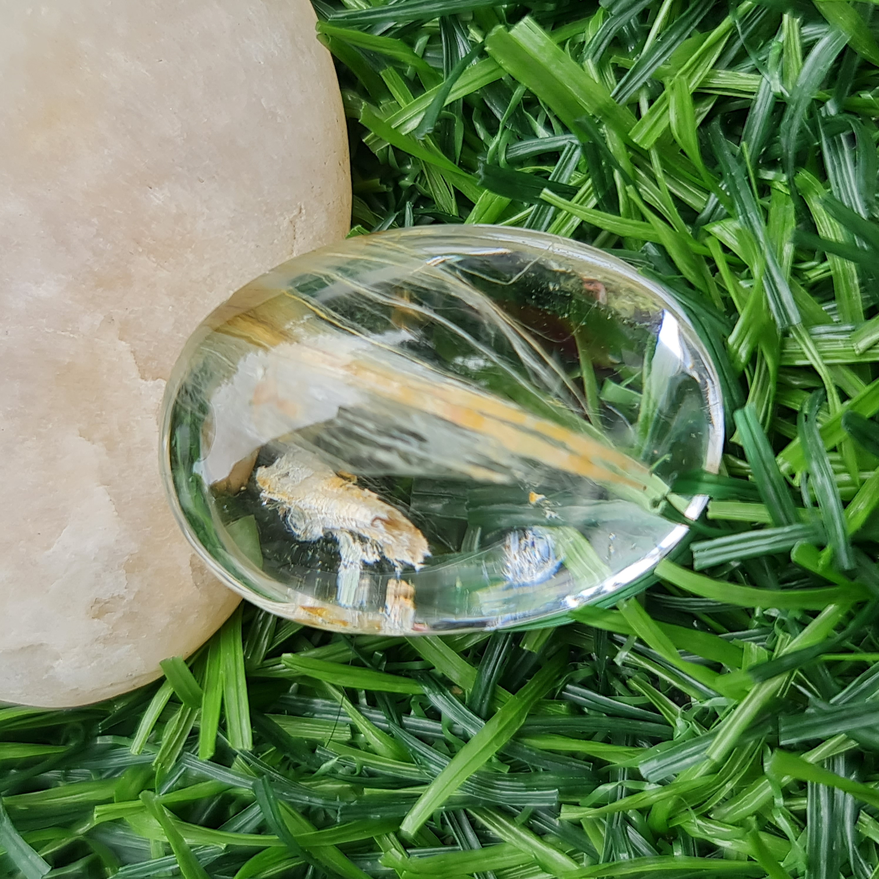 โป่งข่าม ควอตซ์ Rutilated Quartz 52.28 กะรัต Cts. พลอยแท้ อัญมณีมงคลประจําวันเกิด เครื่องประดับพลอย