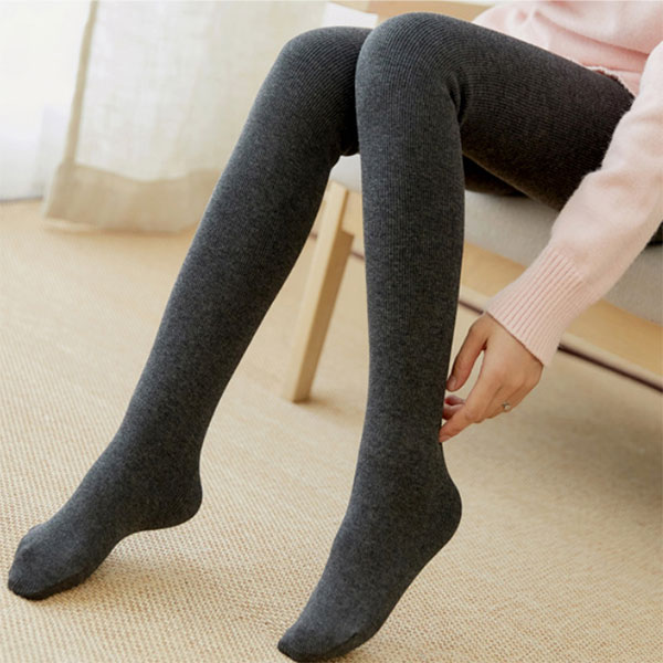 กางเกงเลกกิ้งกันหนาวติดลบ ผ้าคอตตอนลูกฟูกซับแคชเมียร์หนานุ่ม (11958L)