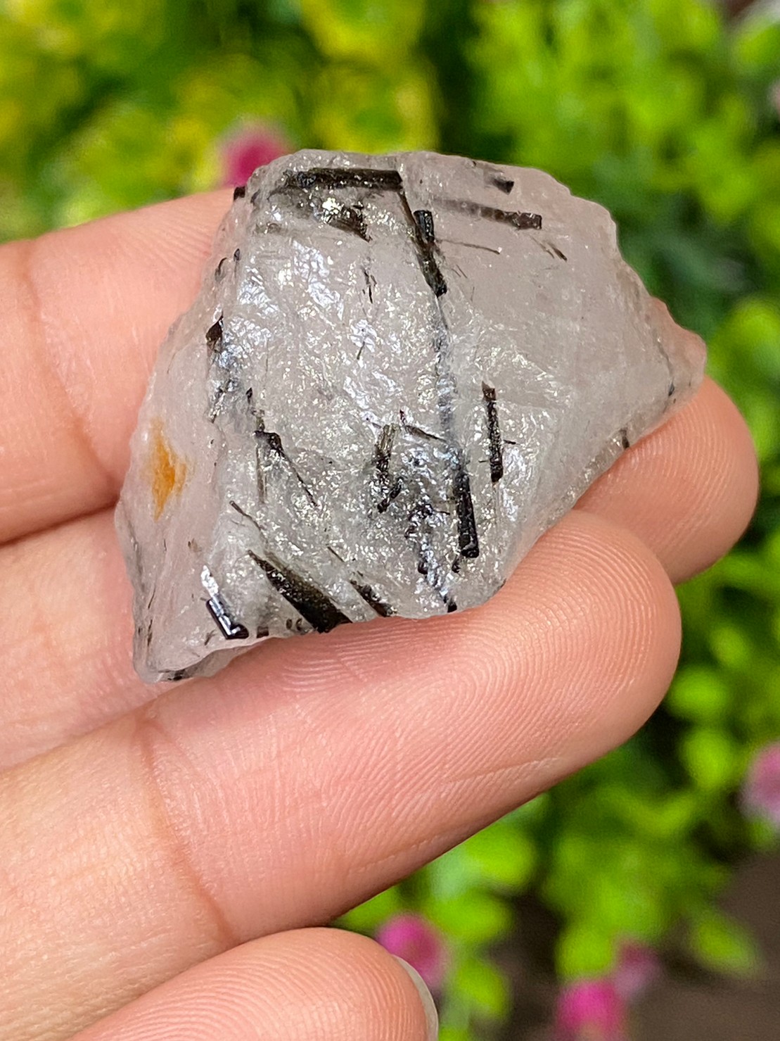 ก้อน ไหมดำ ควอตซ์ แก้วขนเหล็ก Black Rutilated Quartz Rough 76.40 กะรัต Cts. พลอยแท้ อัญมณีมงคลประจําวันเกิด เครื่องประดับพลอย