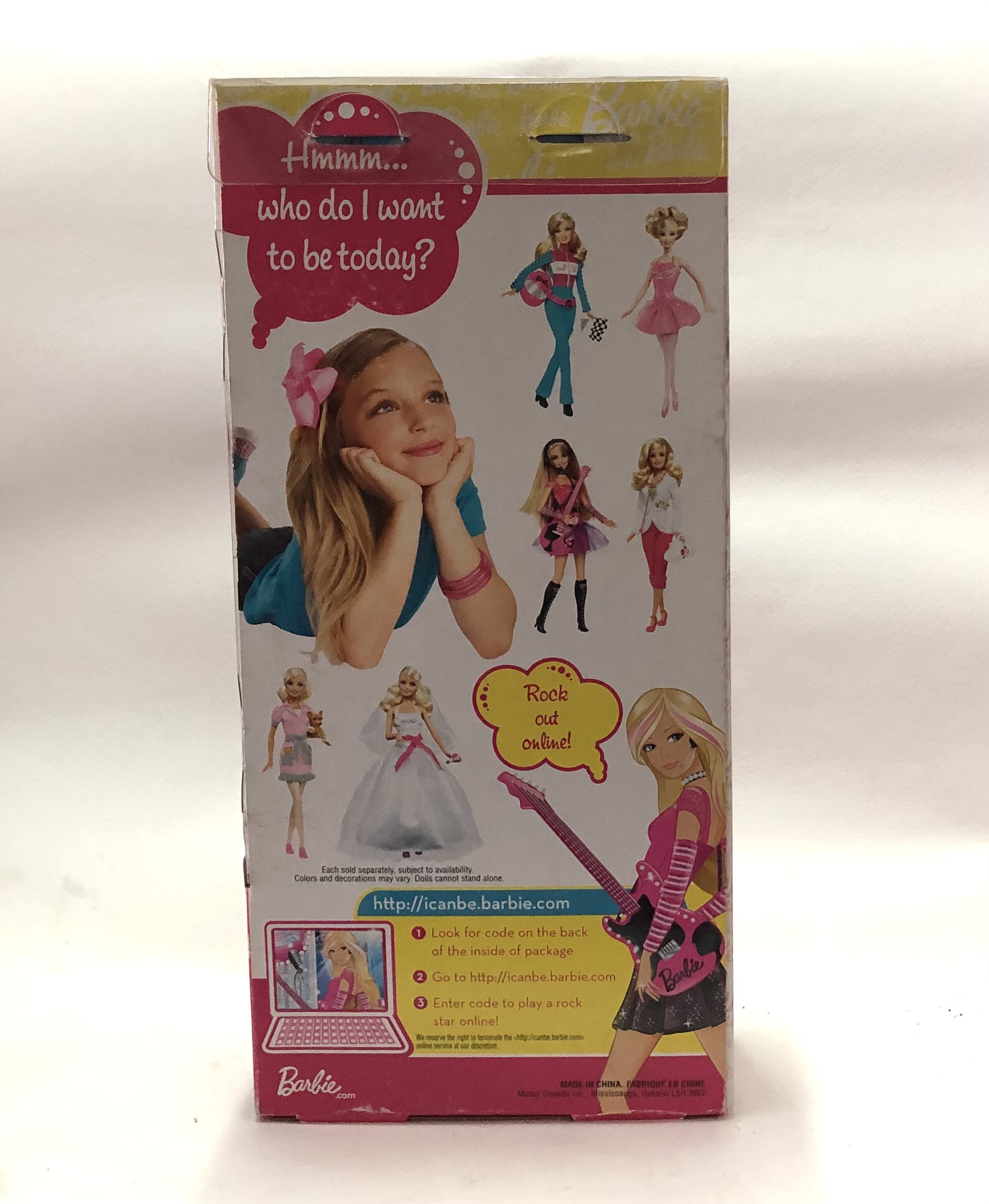 มือ1**มือด้านที่ยกมีตำหนิเล็กน้อยตามภาพ เก่าเก็บในกล่อง ตุ๊กตาบาร์บี้รุ่น I can be ...Rock Star. บาร์บี้อาชีพ