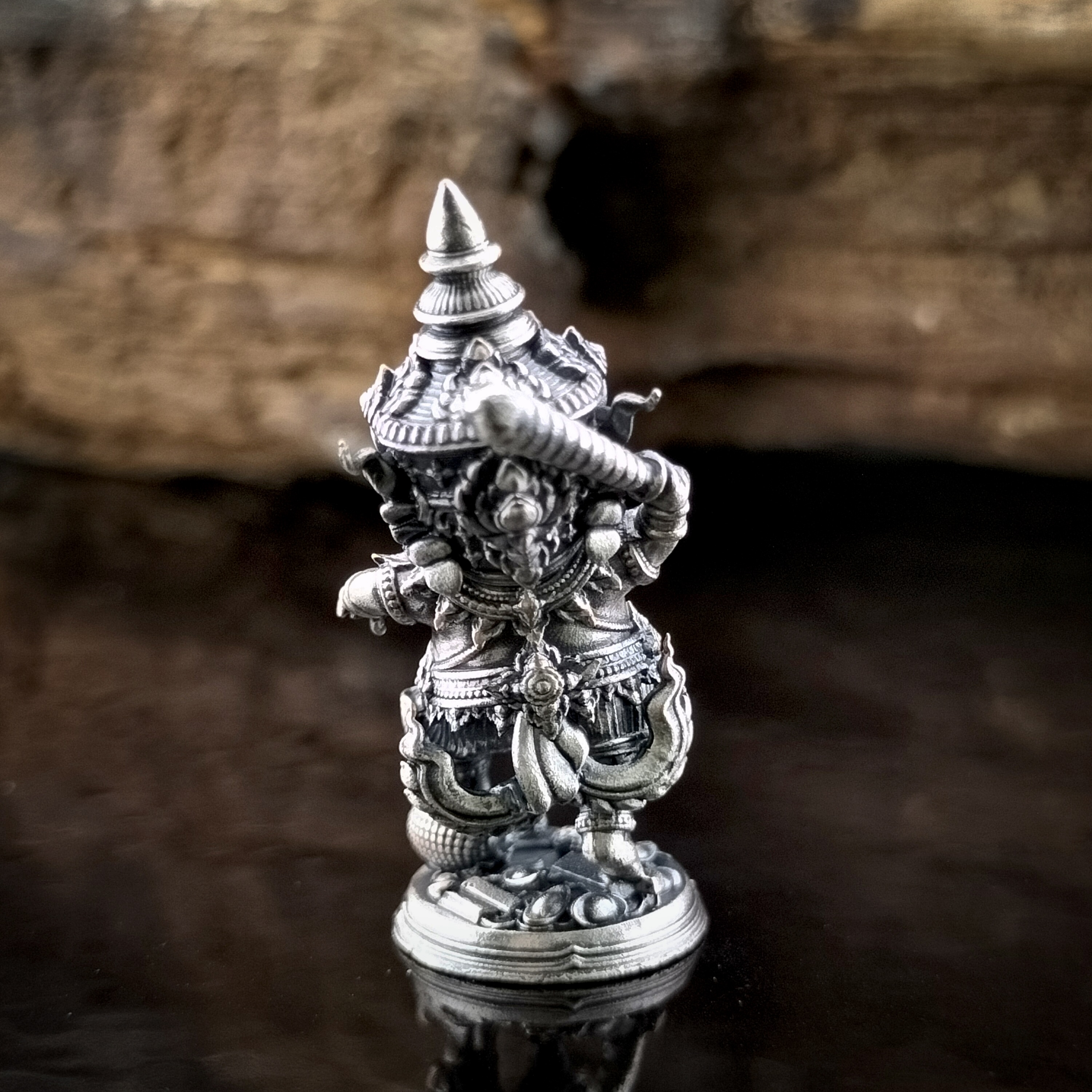 กุเวรน้อย รุ่นชนะมารบันดาลทรัพย์ เนื้อบรอนซ์ชุบเงินรมซาติน