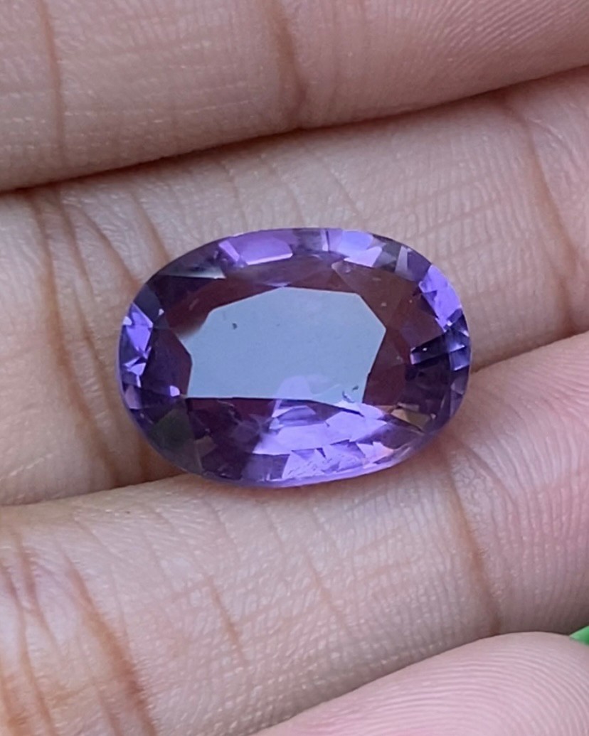 พลอย อเมทิส Amethyst 11.43 กะรัต (Cts.) พลอยแท้ อัญมณีมงคลประจําวันเกิด เครื่องประดับพลอย