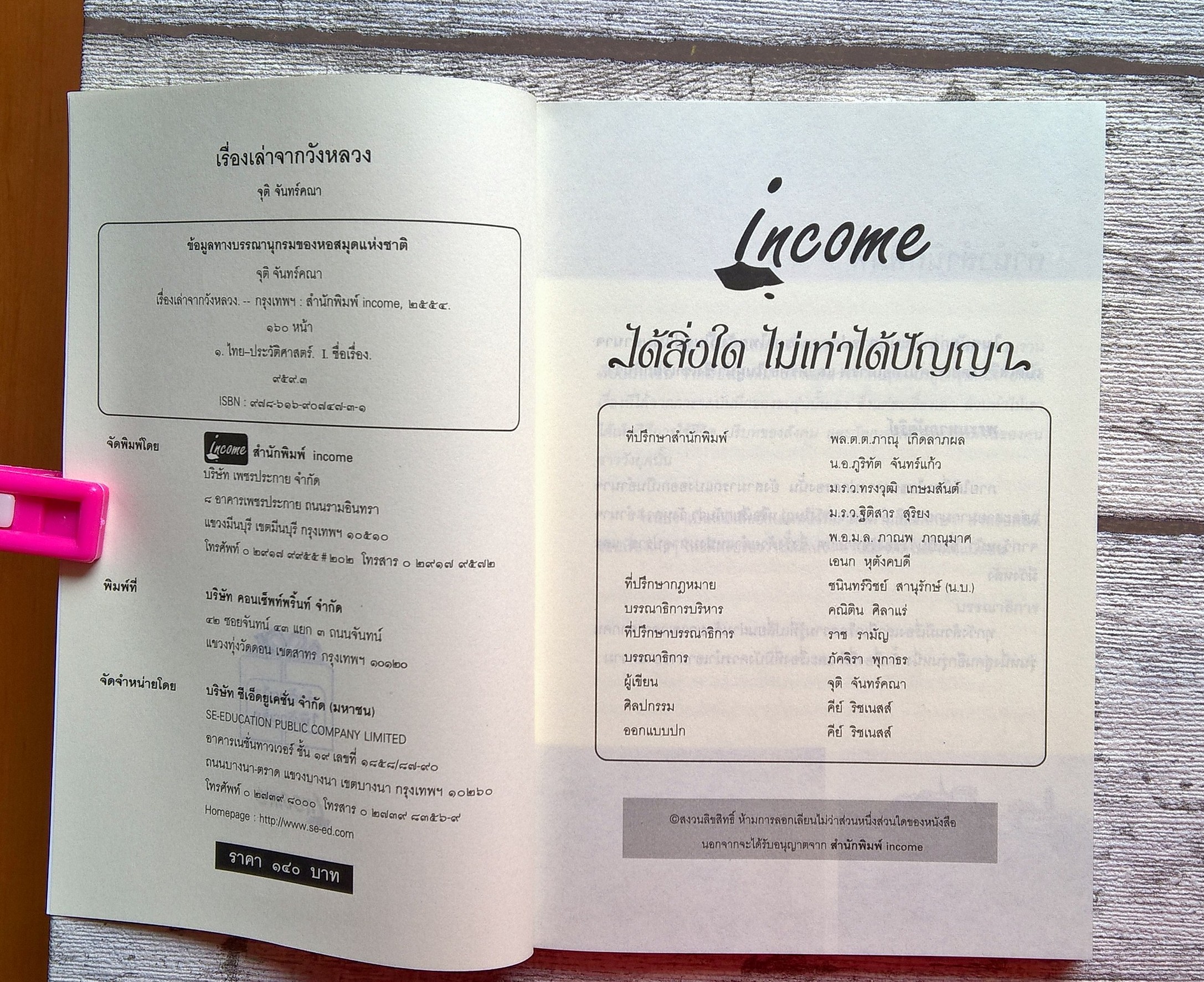 "เรื่องเล่าจากวังหลวง" โดย จุติ จันทร์คณา จากสำนักพิมพ์ อินคำ ยุคสมัยต้นกรุงรัตนโกสินทร์ ต่างก็มีเรื่องเล่าที่ปกปิดซ่อนเร้น ที่ไม่อาจเปิดเผยได้มากมาย ทั้งในด้านความรัก ศิลปวัฒนธรรม ประเพณี พิธีกรรมบางอย่าง ตำนานแห่งเรื่องจริงที่ยังไม่หายไปตามกาล