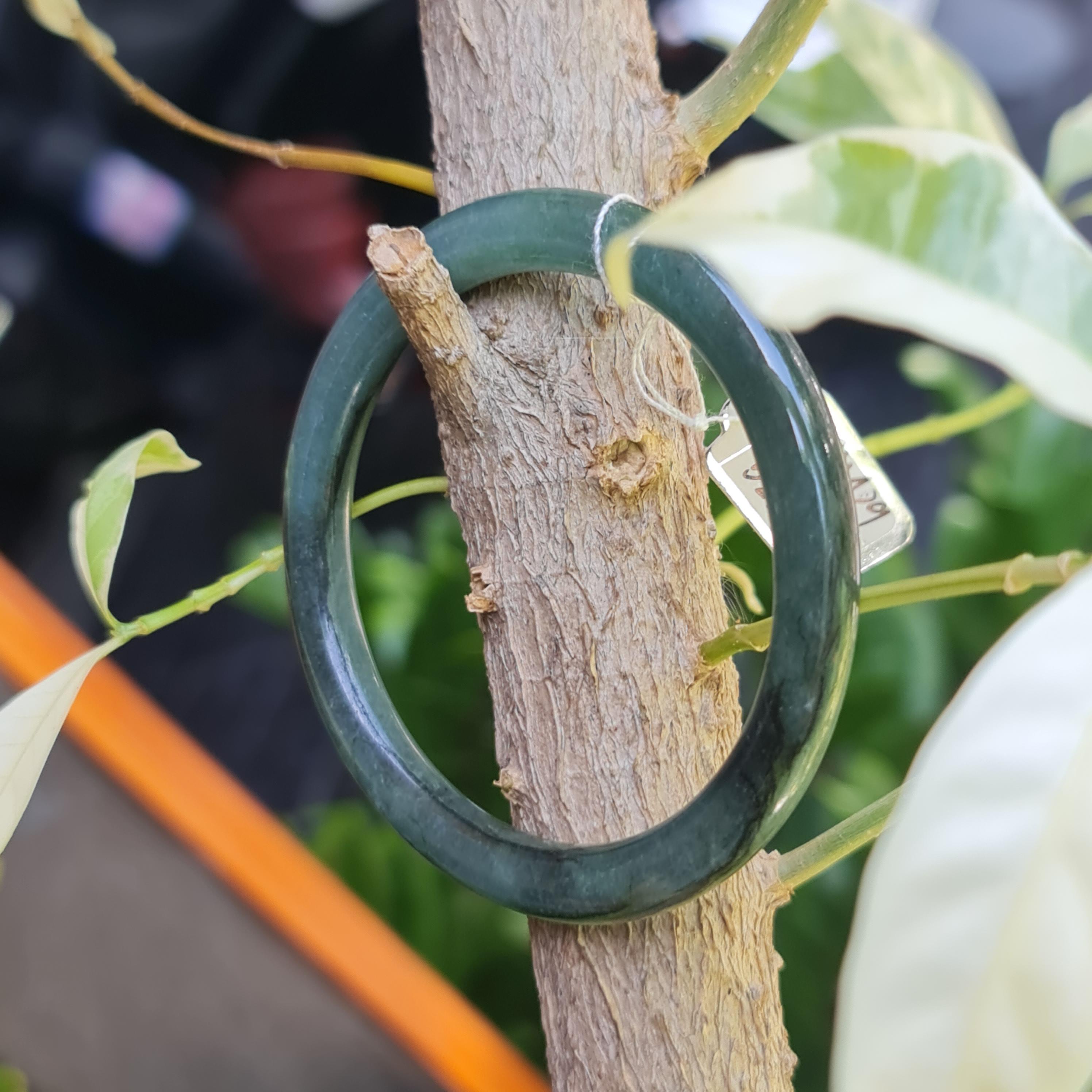 JB6711129 หยก พม่า แท้ Jade กำไลหยก 52.4 มม. (Jadeite bracelet) พม่า (Myanmar)